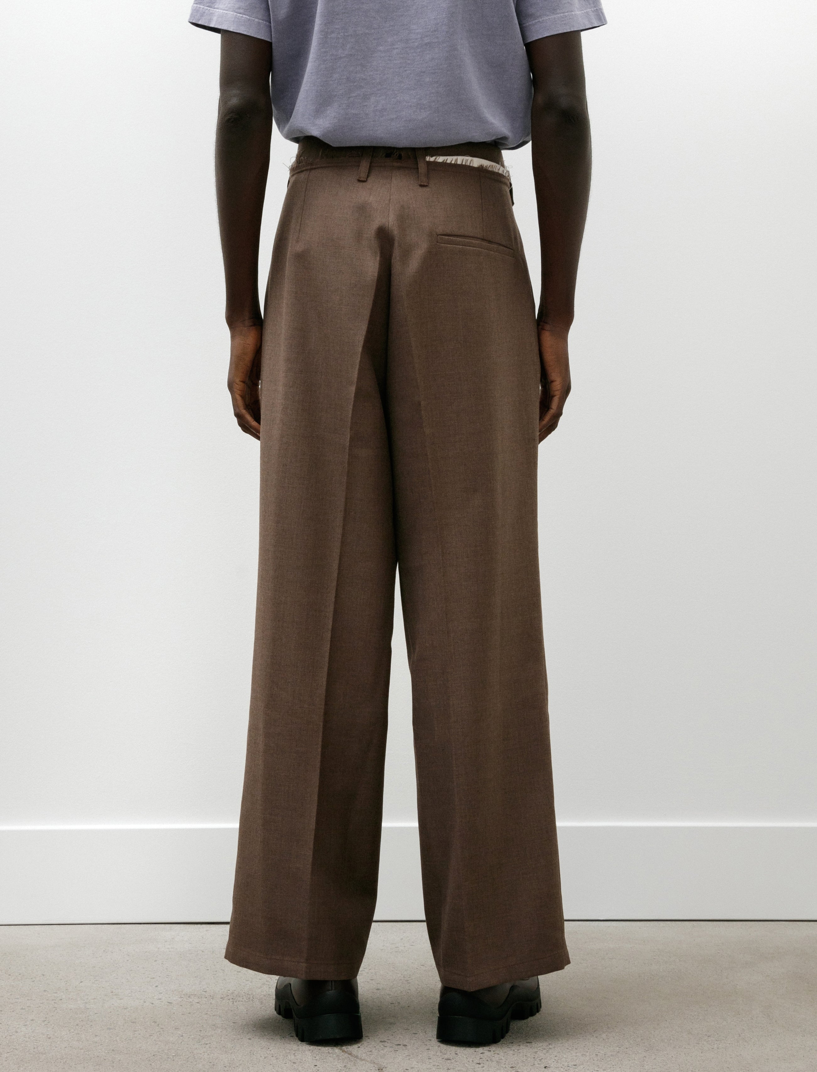 Camiel Fortgens Straight Slack Poly Wool Twill Brown