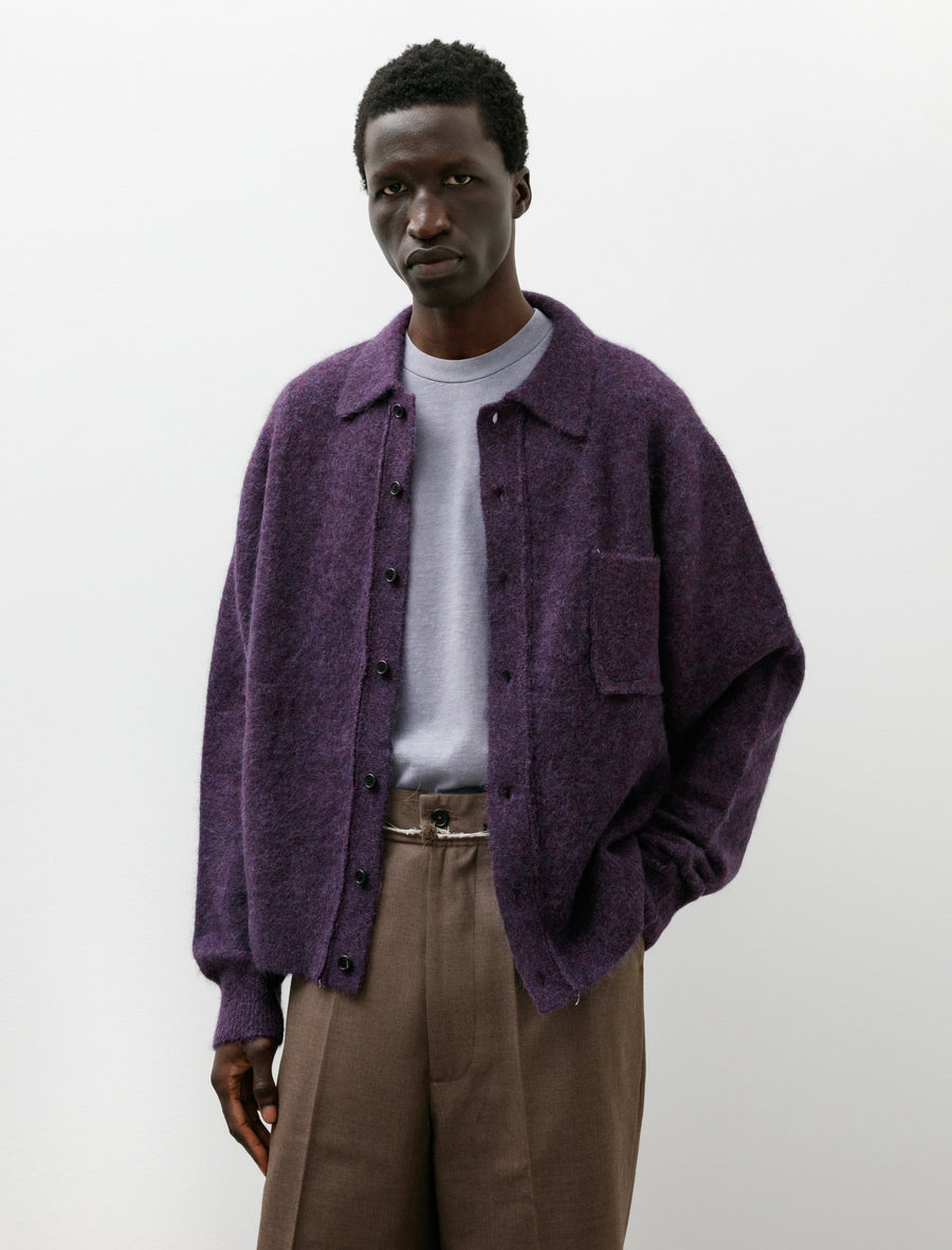 Hairy Cardigan Alpaca Wool Purple - Image 1