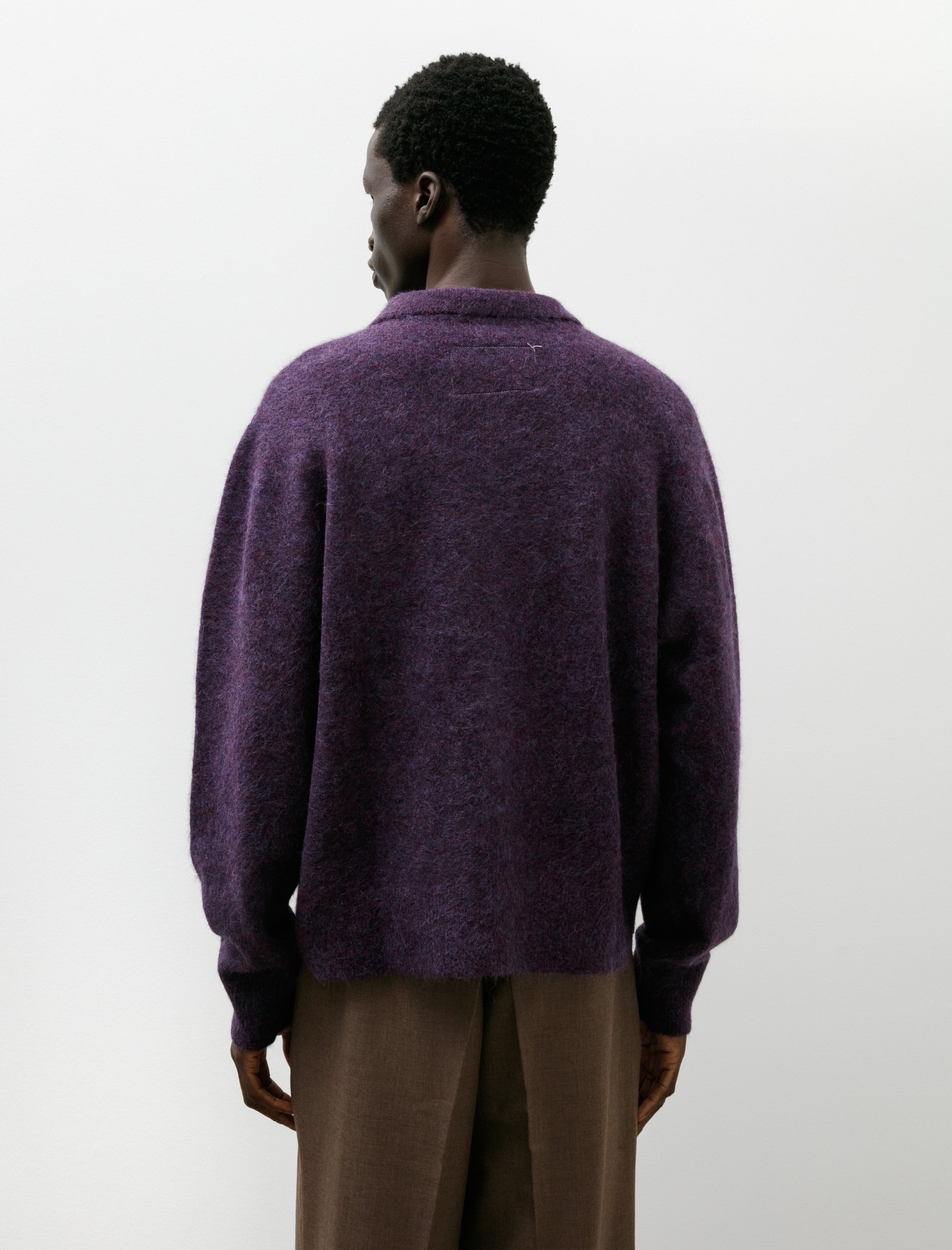 Camiel Fortgens Hairy Cardigan Alpaca Wool Purple