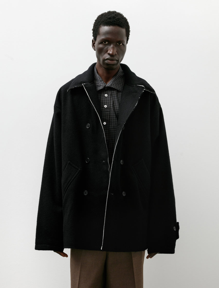 Peacoat Mack Melton Wool Black - Image 4