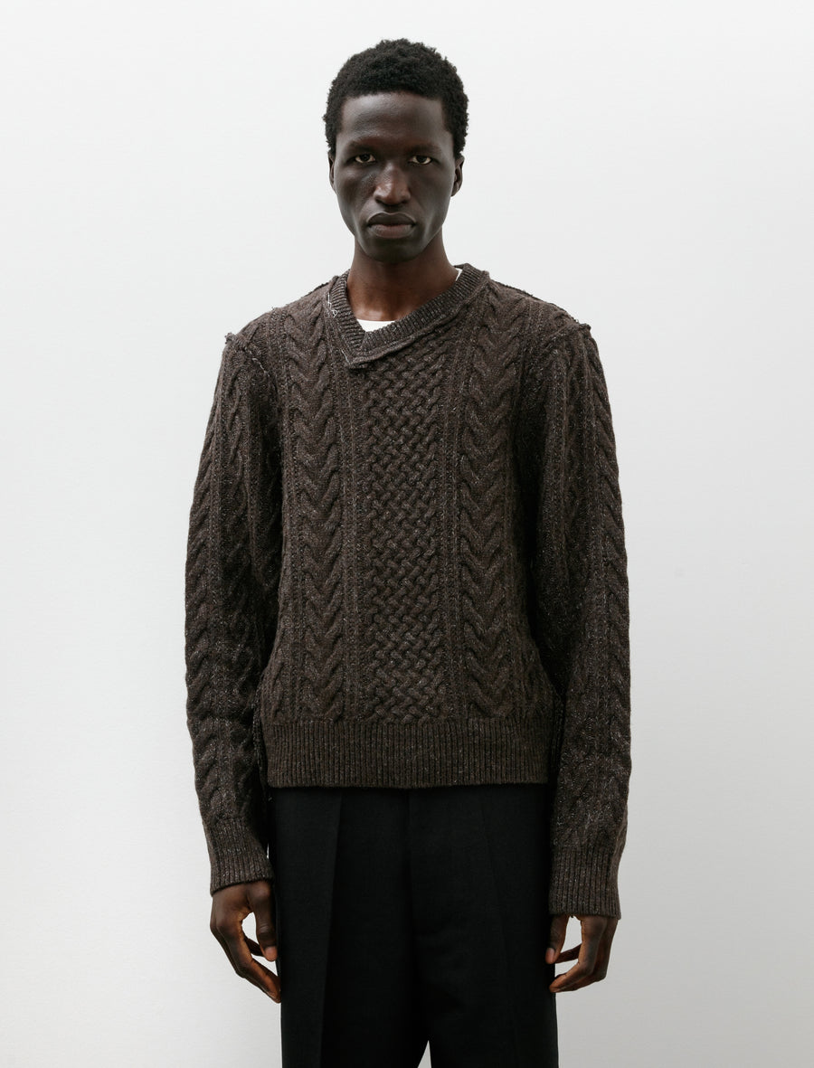 Frankenstein Cable Knit Natural Brown Glitter - Image 1