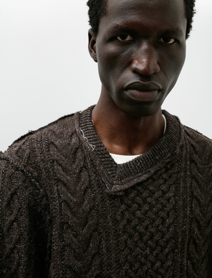 Frankenstein Cable Knit Natural Brown Glitter - Image 4