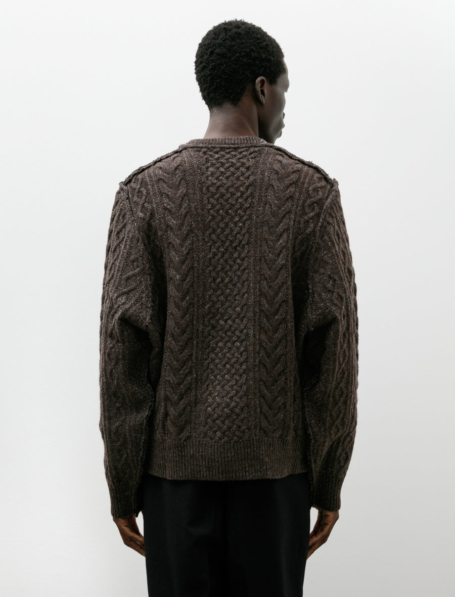 Frankenstein Cable Knit Natural Brown Glitter - Image 2
