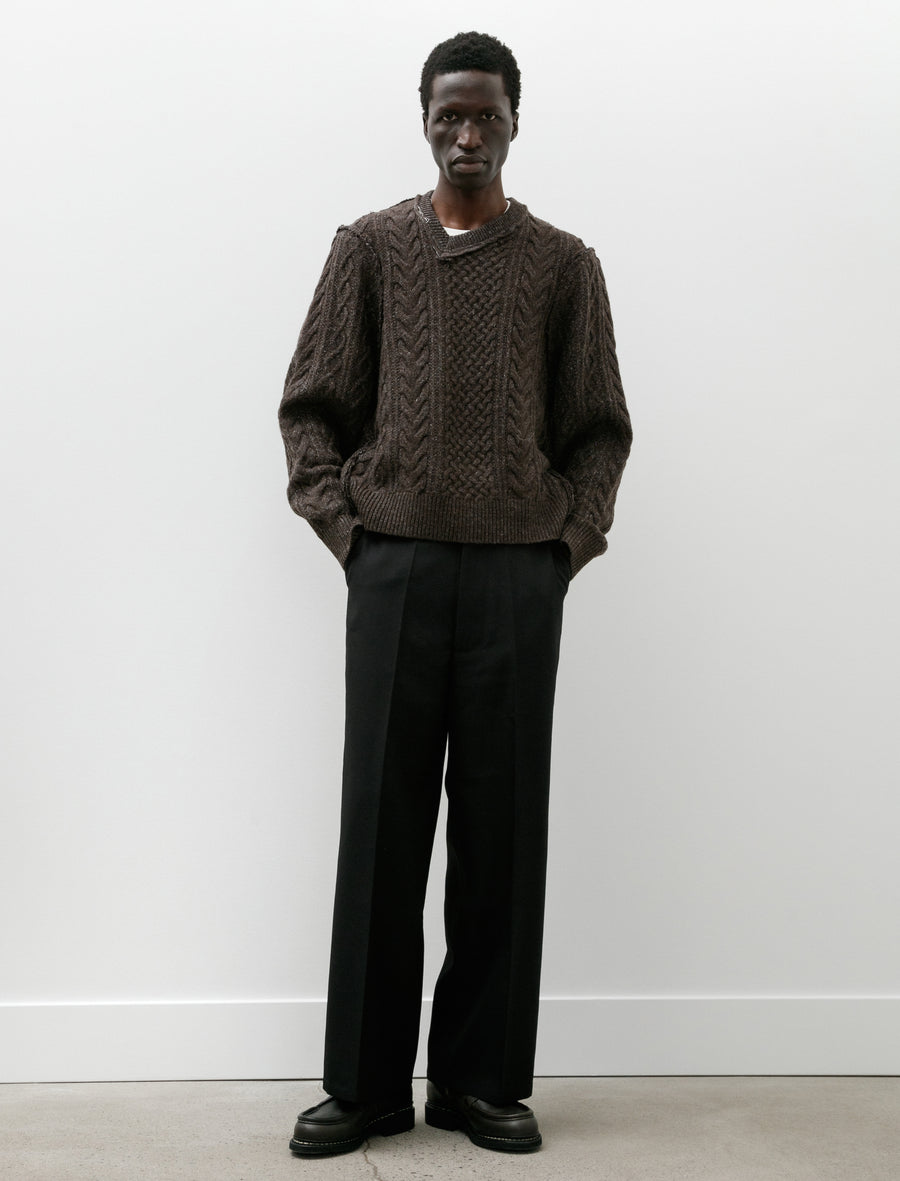 Straight Slack Poly Wool Twill Black - Image 1