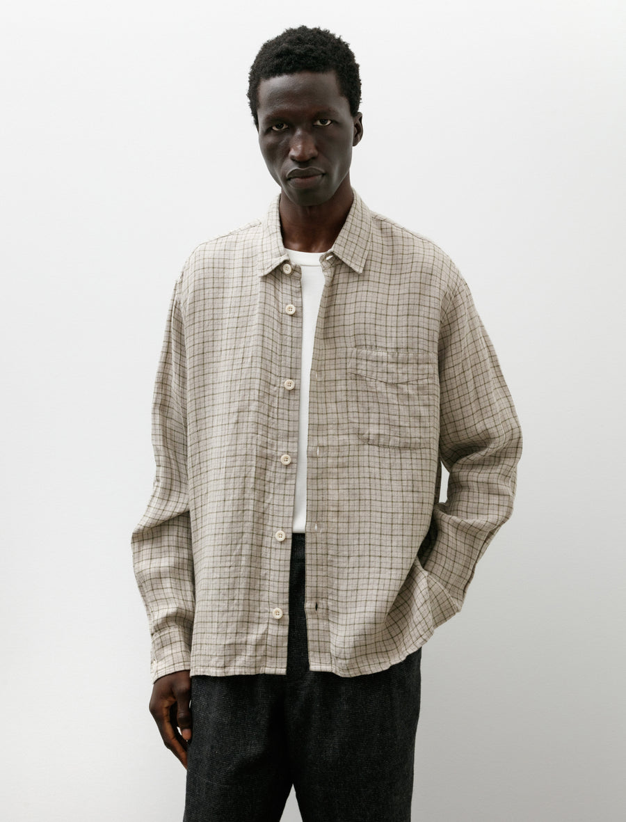 Relaxed Farmer Shirt Linen Spore - Image 4
