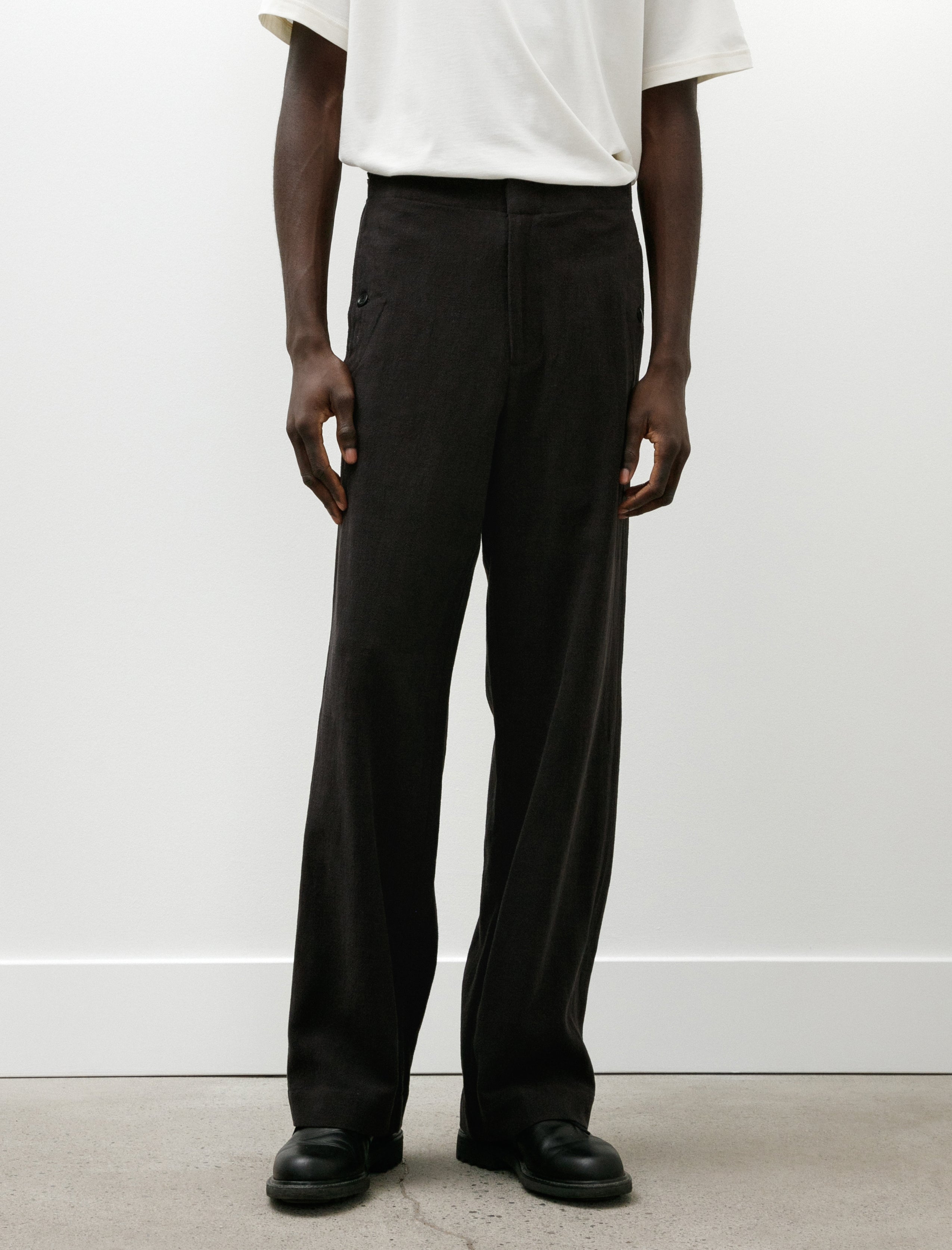 Conkers Tavern Trouser Ramie Cotton Charcoal