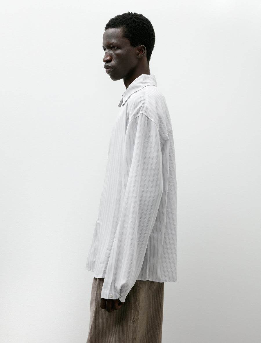 LB-14-SC Shirt Tencel Dusty Red Blue Stripe - Image 3