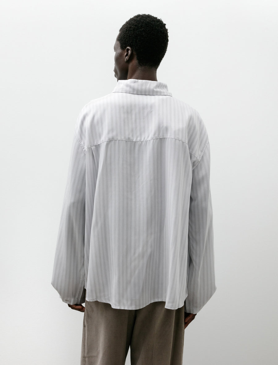 LB-14-SC Shirt Tencel Dusty Red Blue Stripe - Image 2