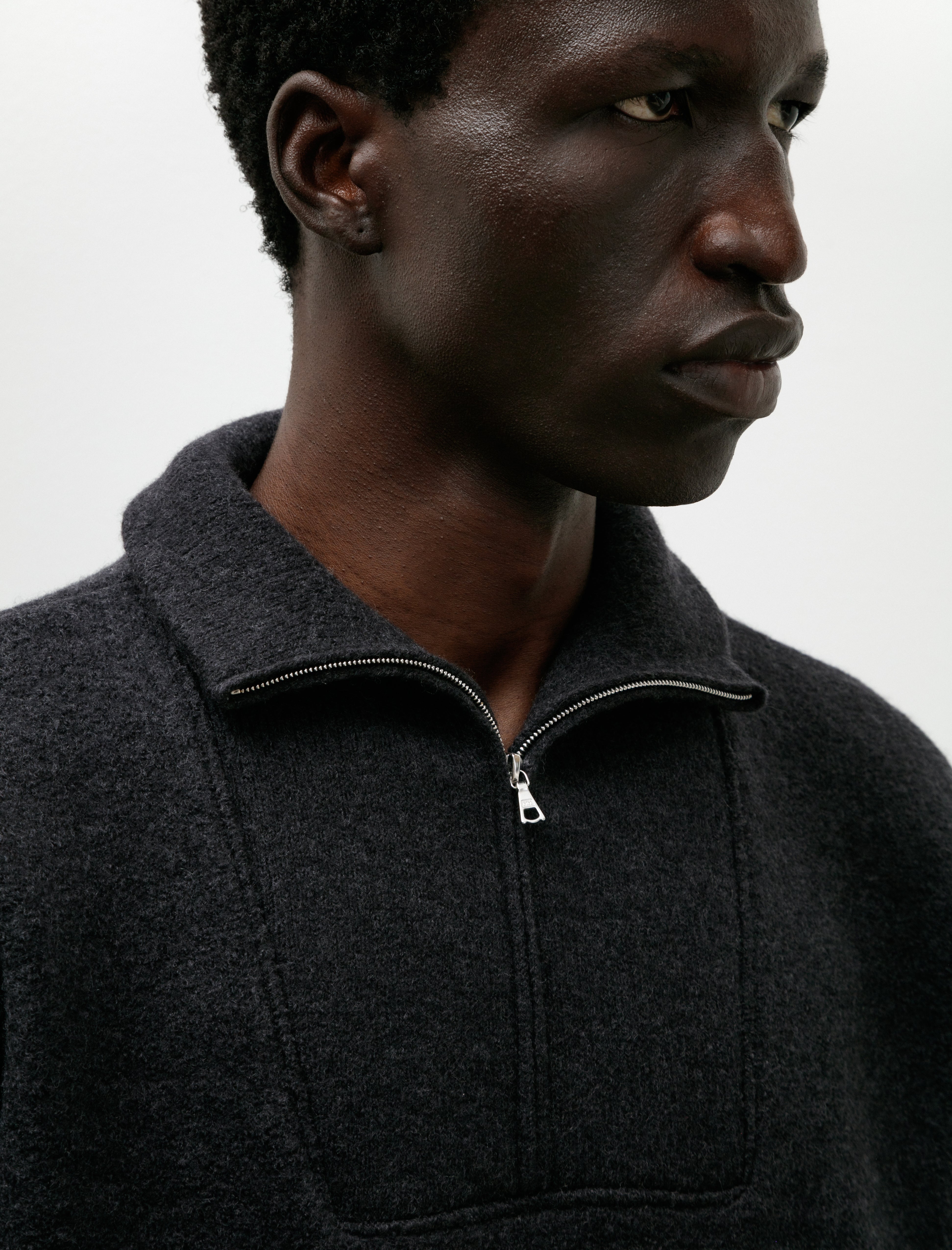 Arpenteur Cam Sweater Felted Wool Charcoal