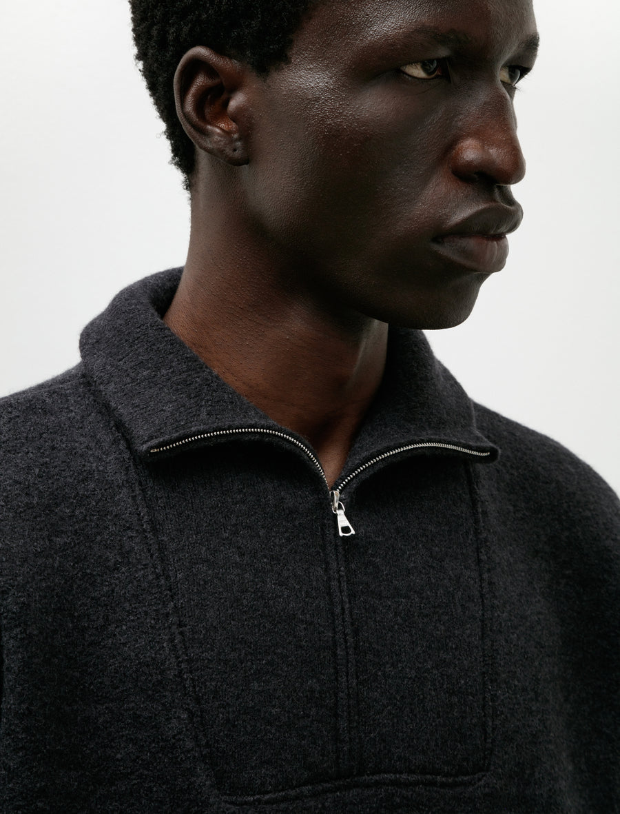 Cam Sweater Felted Wool Charcoal - Image 4