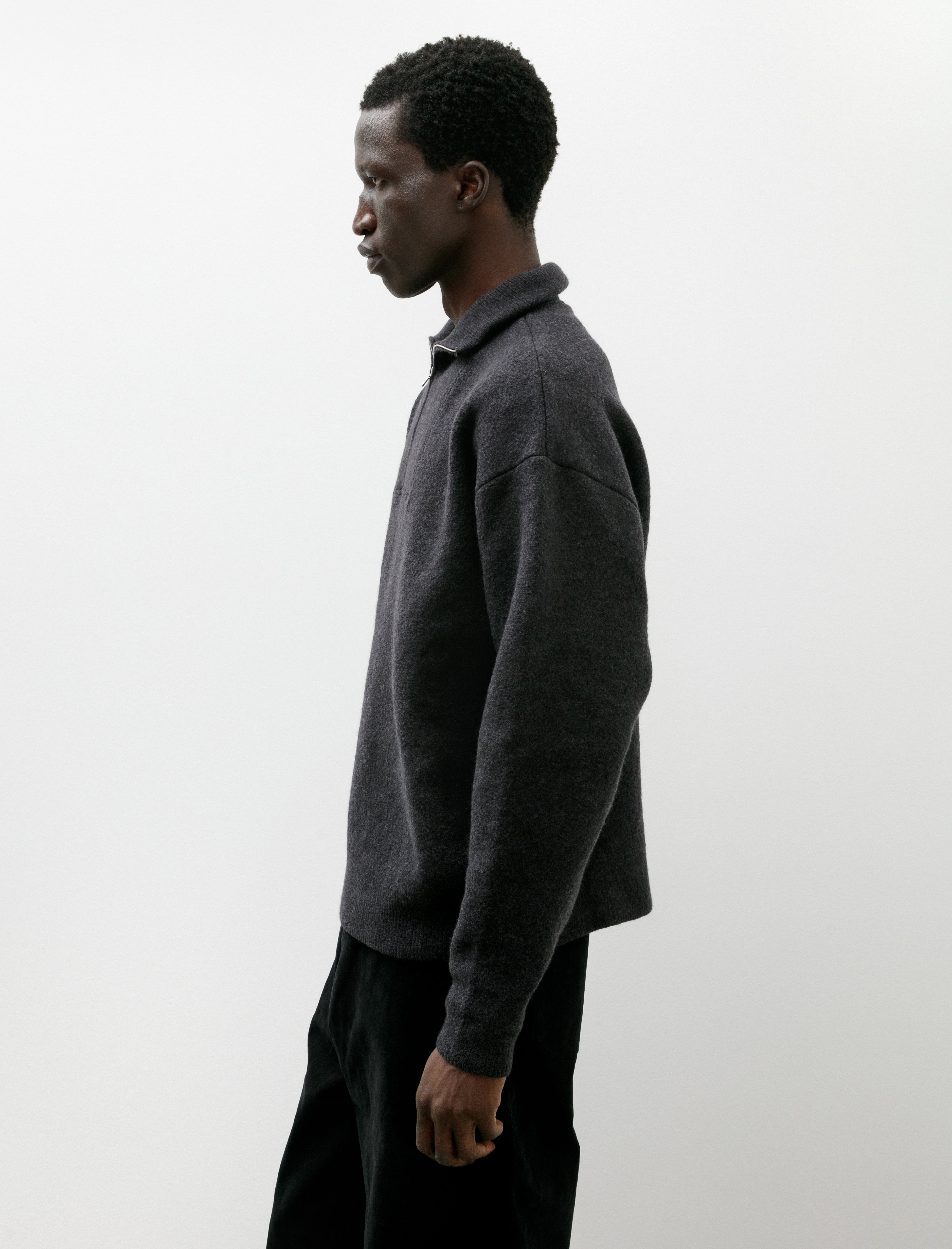 Arpenteur Cam Sweater Felted Wool Charcoal