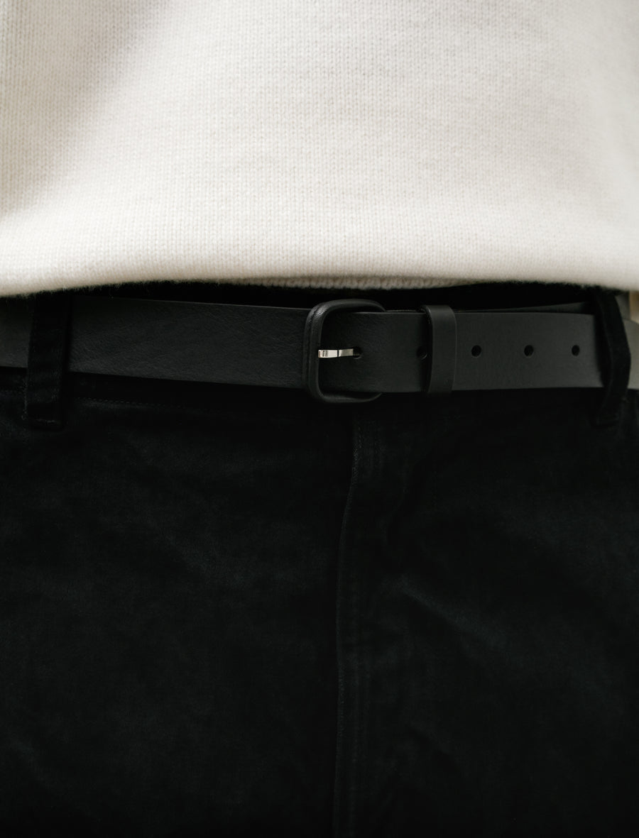 Logic Veg Tanned Leather Belt Black - Image 2