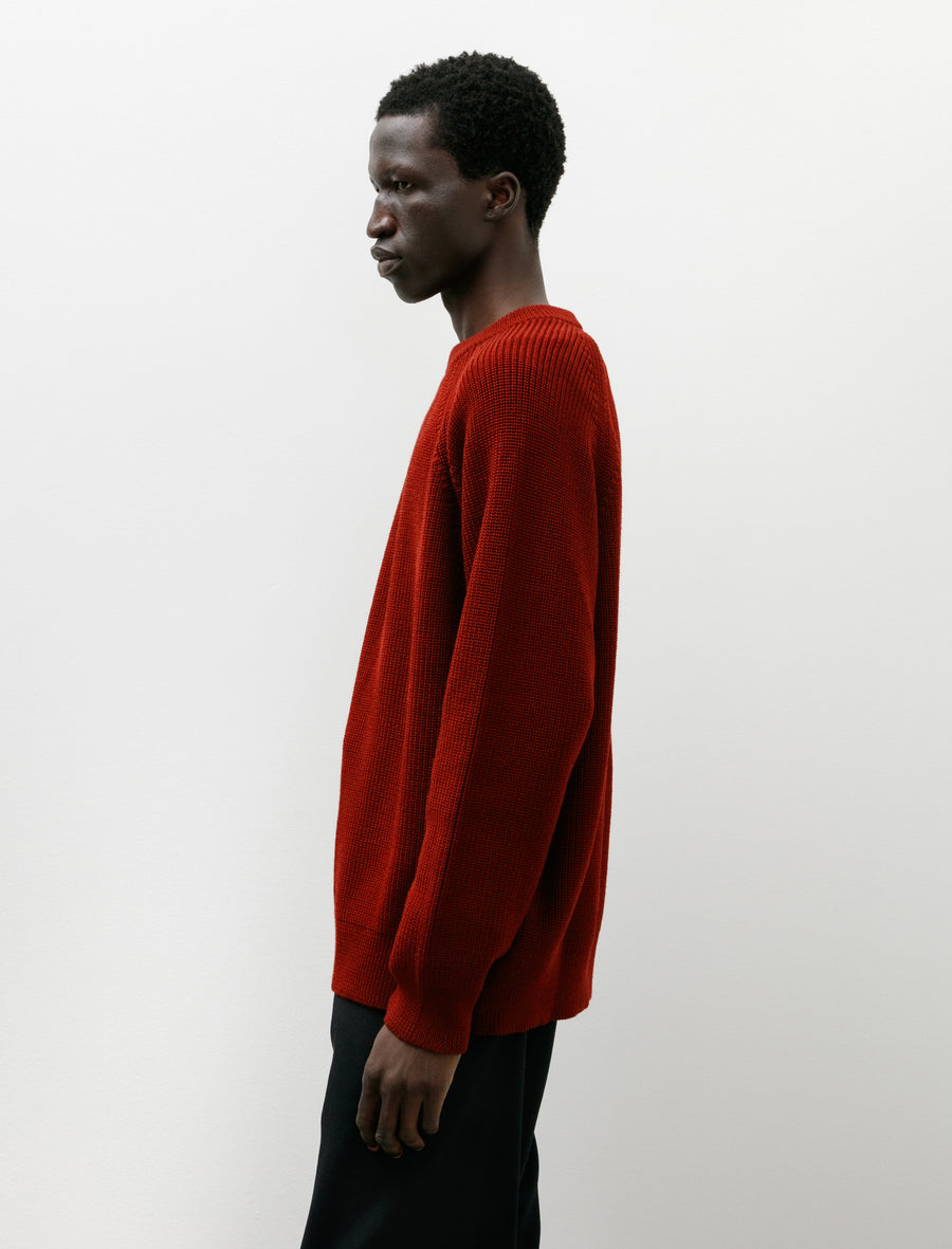 Plano Sweater Merino Wool Rib Red - Image 3