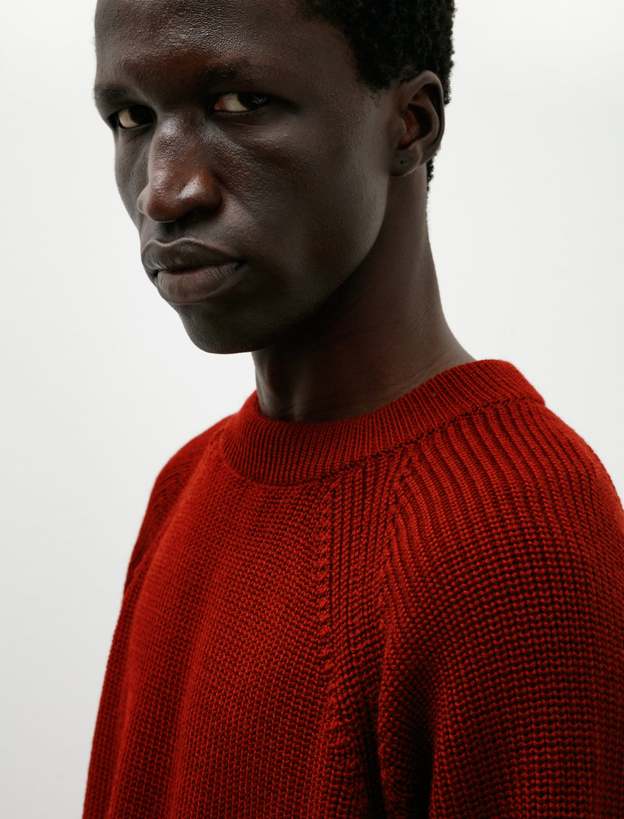 Plano Sweater Merino Wool Rib Red - Image 4