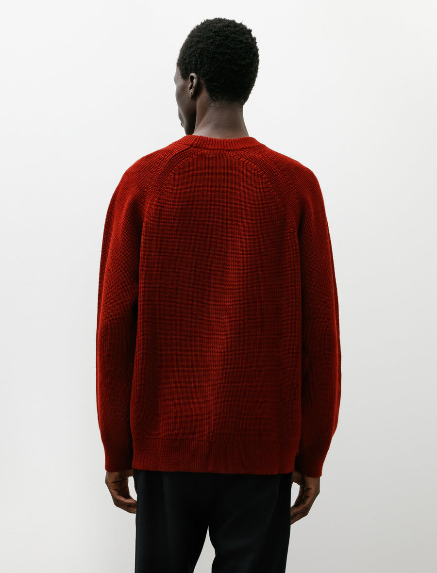 Plano Sweater Merino Wool Rib Red - Image 2