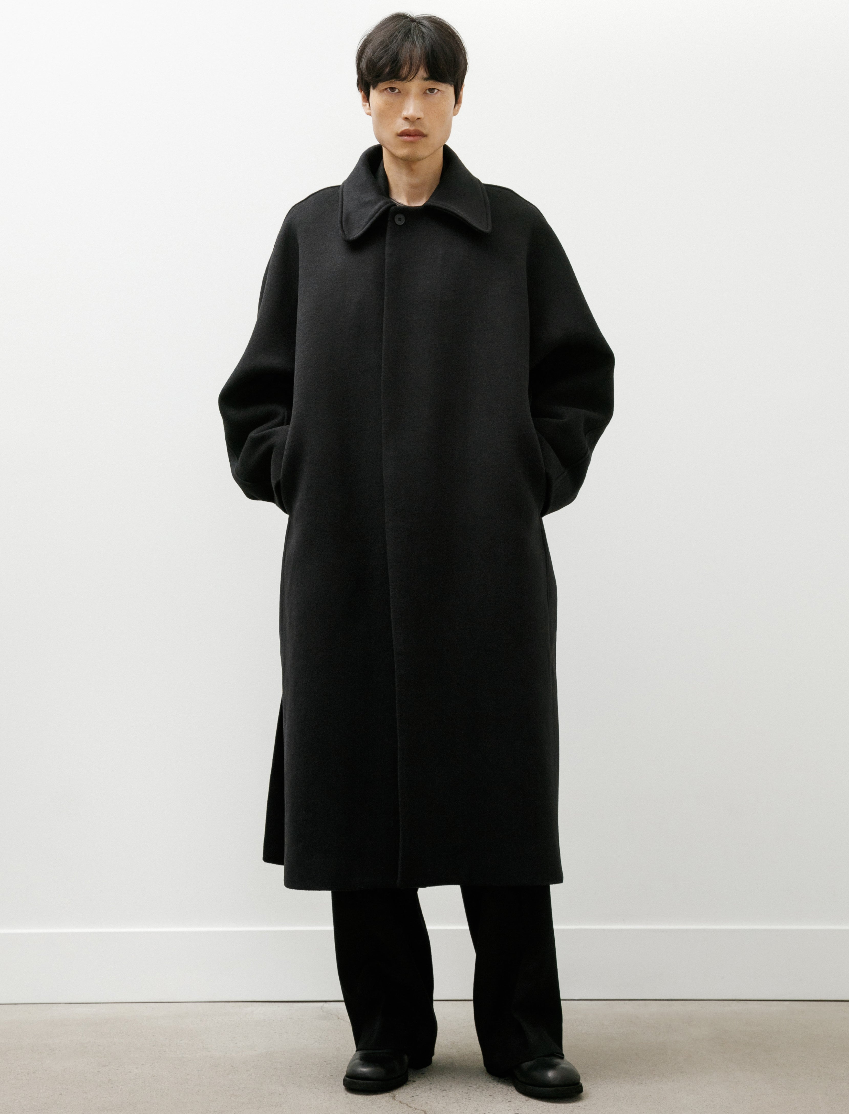 Lea Boberg LB-21A-TP Coat Brushed Wool Cashmere Silk Black