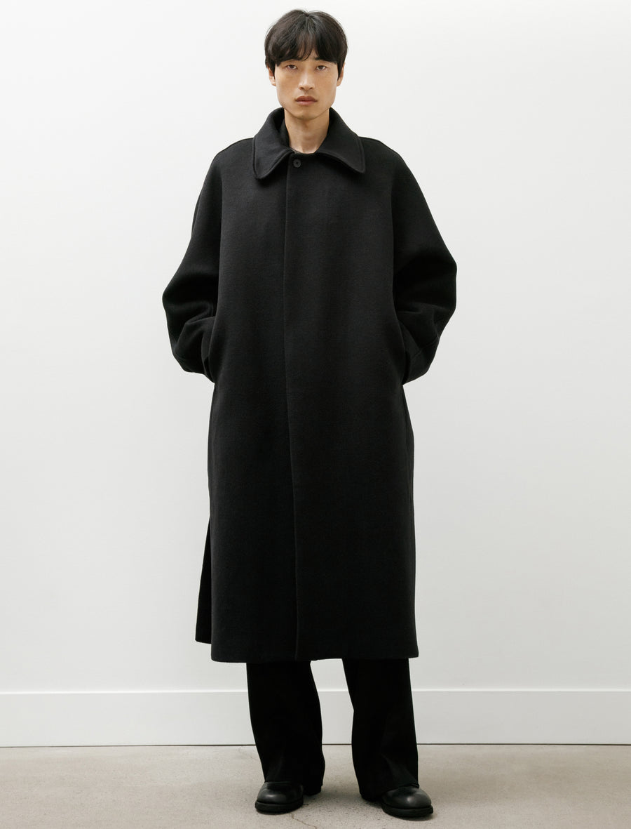 LB-21A-TP Coat Brushed Wool Cashmere Silk Black - Image 1