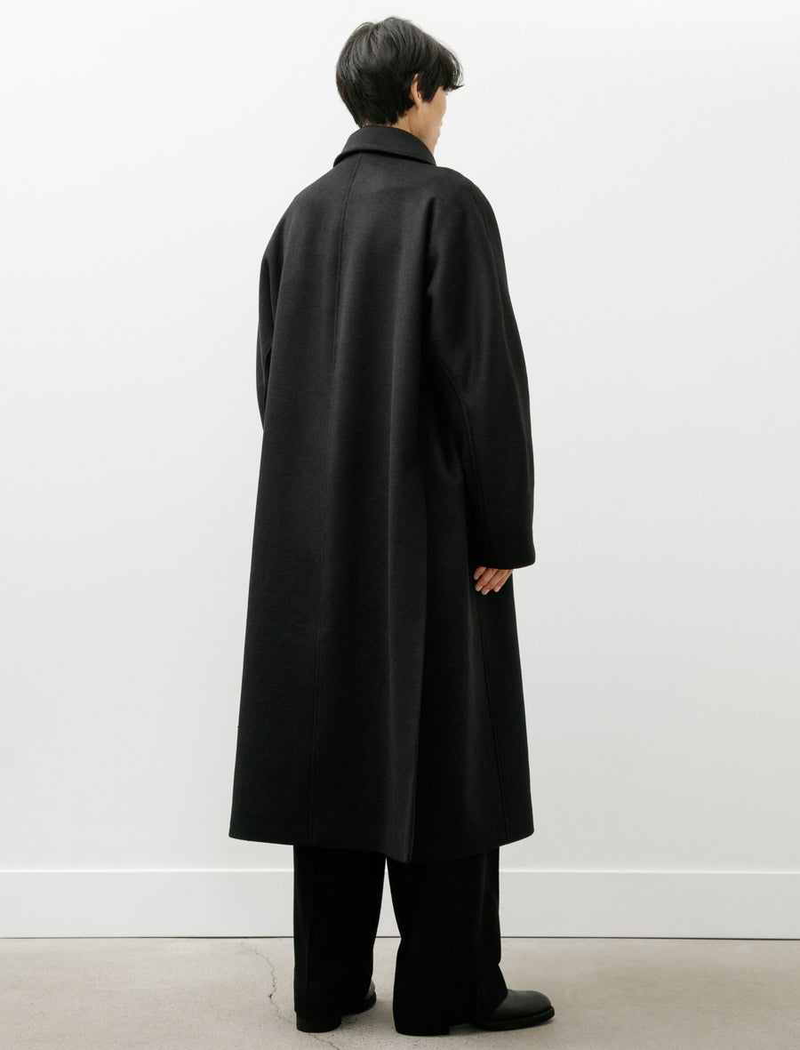 LB-21A-TP Coat Brushed Wool Cashmere Silk Black - Image 2