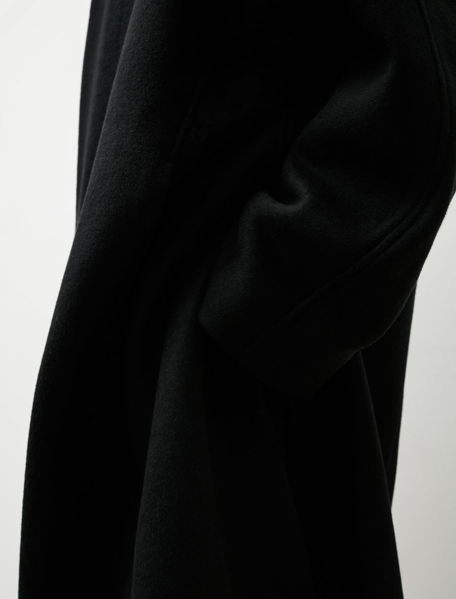 LB-21A-TP Coat Brushed Wool Cashmere Silk Black - Image 6