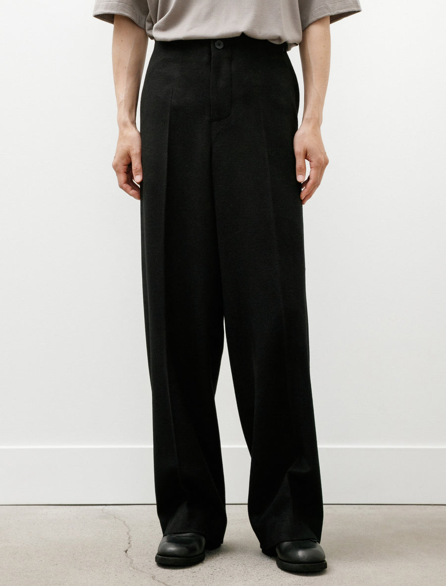 LB-20I-AP FF Trousers Brushed Wool Cashmere Silk Black - Image 4