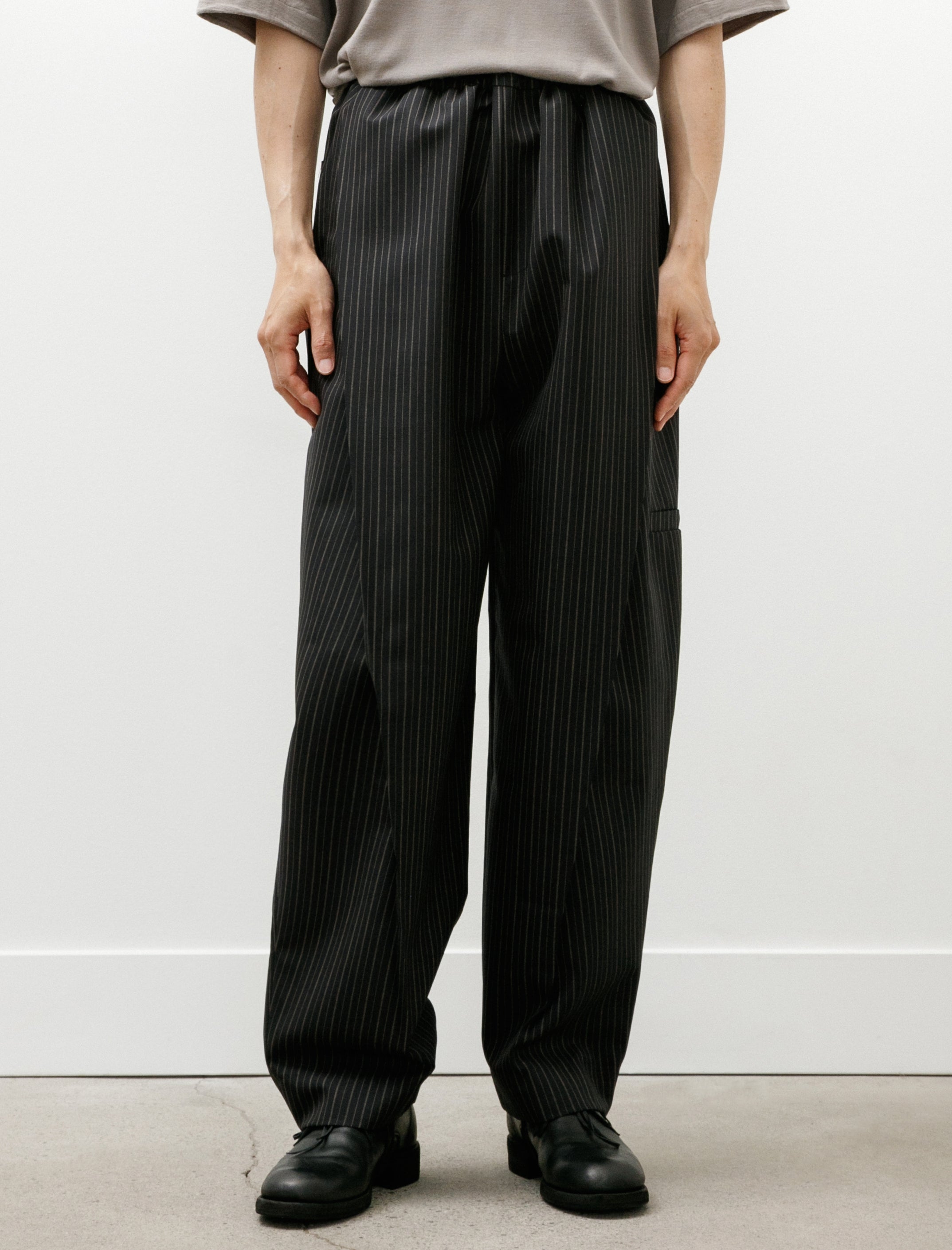 Lea Boberg LB-11L-DDP Trousers Plain Wool Navy Double Stripe