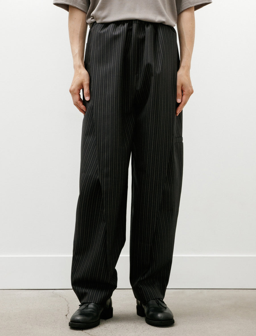 LB-11L-DDP Trousers Plain Wool Navy Double Stripe - Image 4