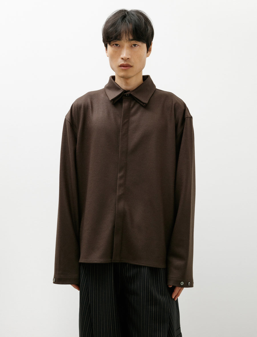 LB-25T-SC-FF Shirt Wool Flannel Brown - Image 1