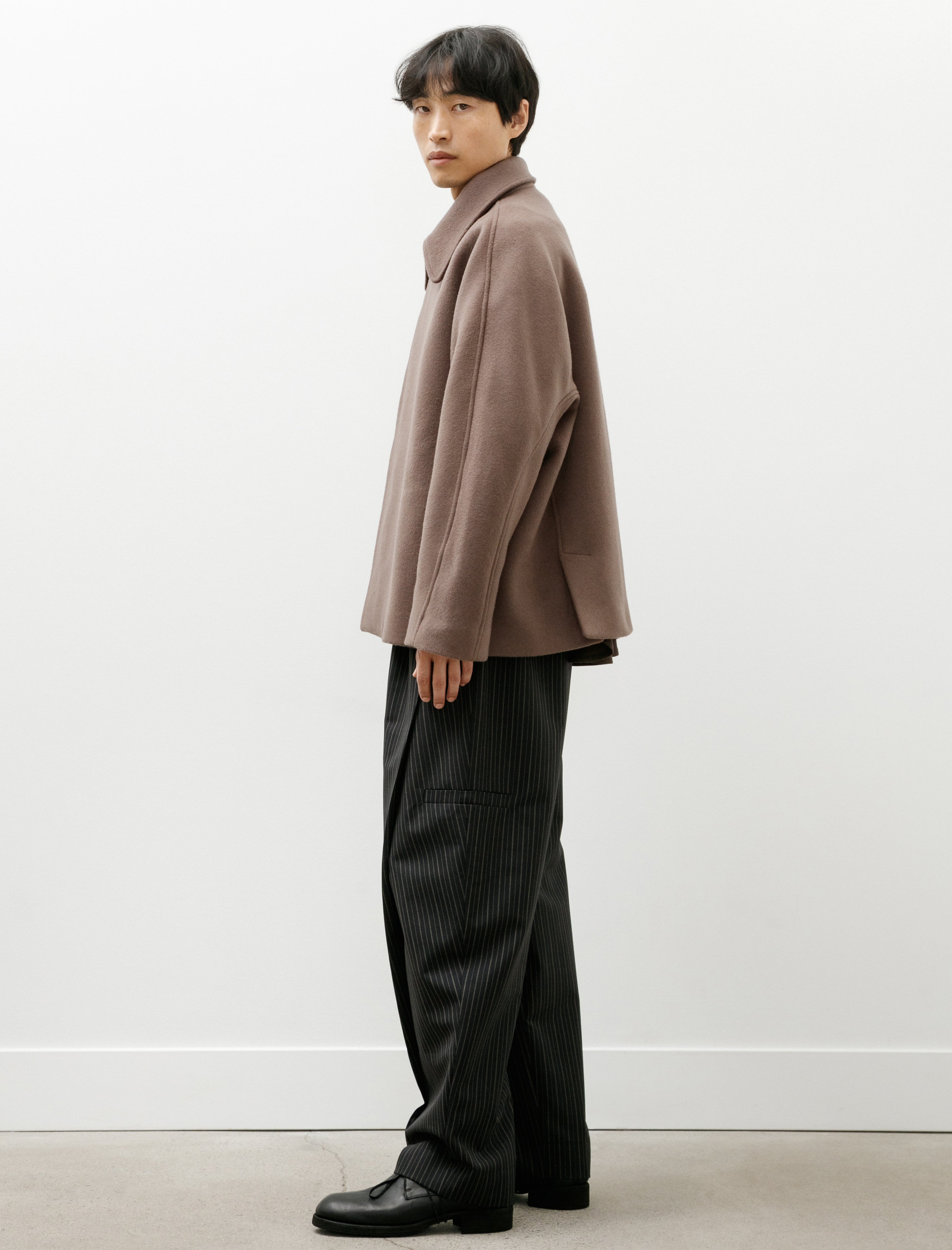 Lea Boberg LB-11L-DDP Trousers Plain Wool Navy Double Stripe