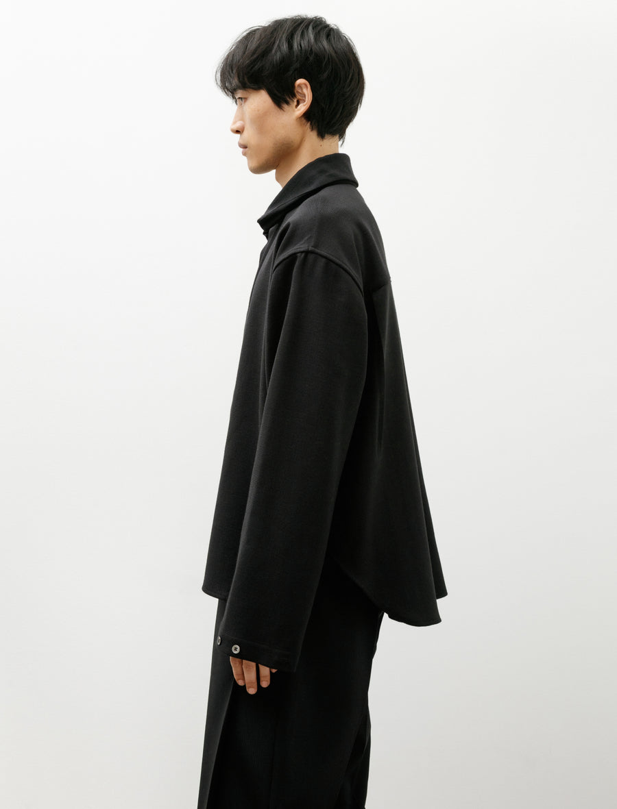 LB-25BB-SC-FF Shirt Double Wool Crepe Black - Image 3
