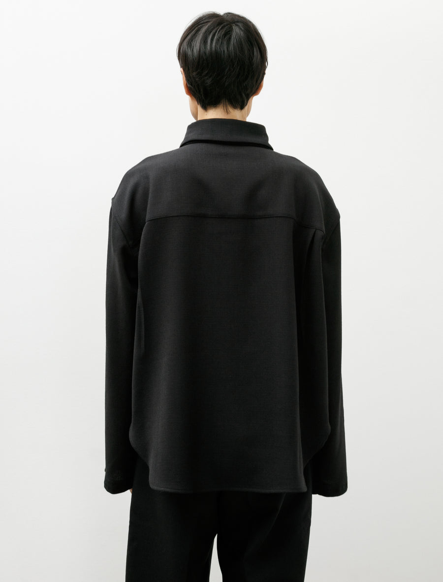 LB-25BB-SC-FF Shirt Double Wool Crepe Black - Image 2