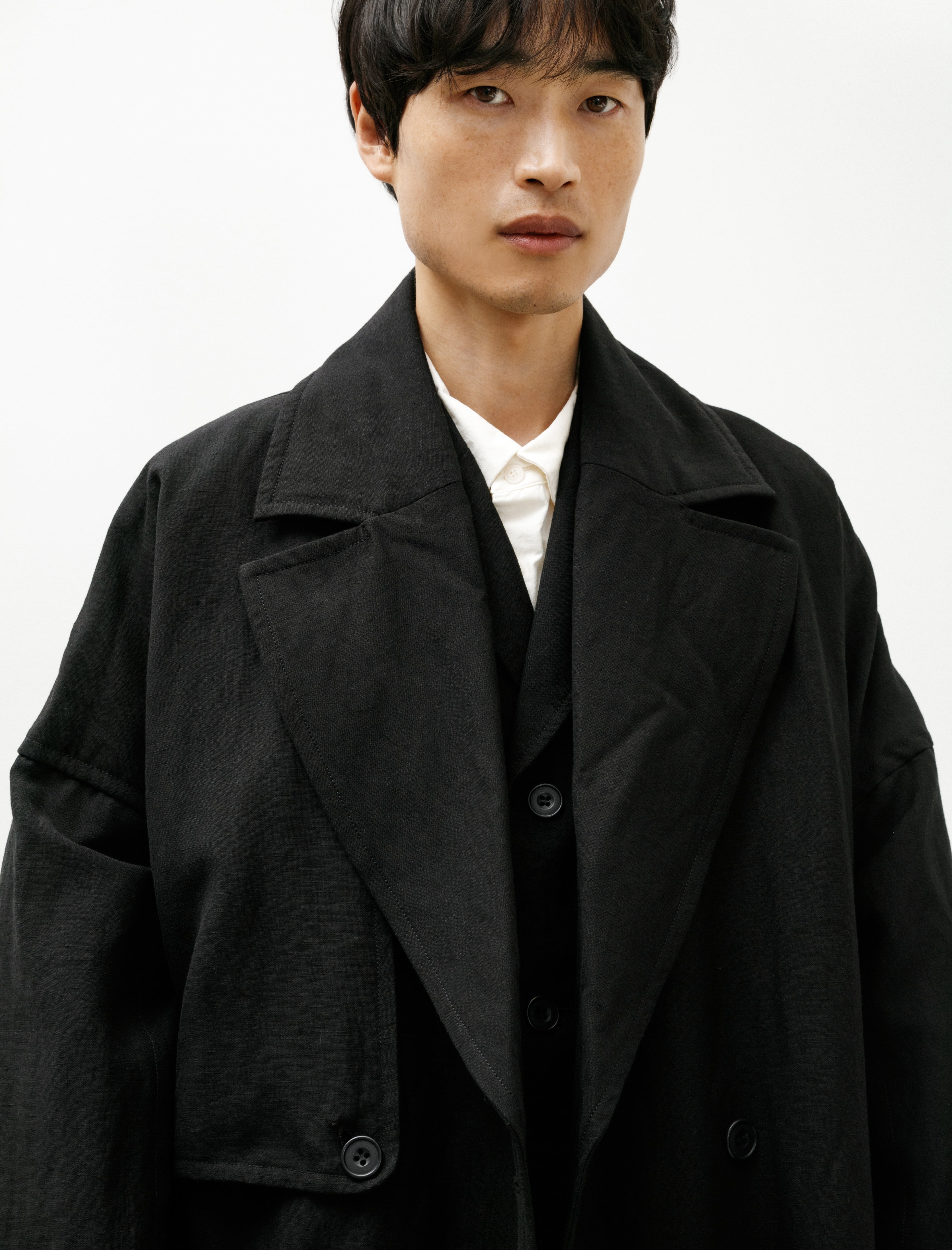 Casey Casey Moon Coat Linen Cotton Black