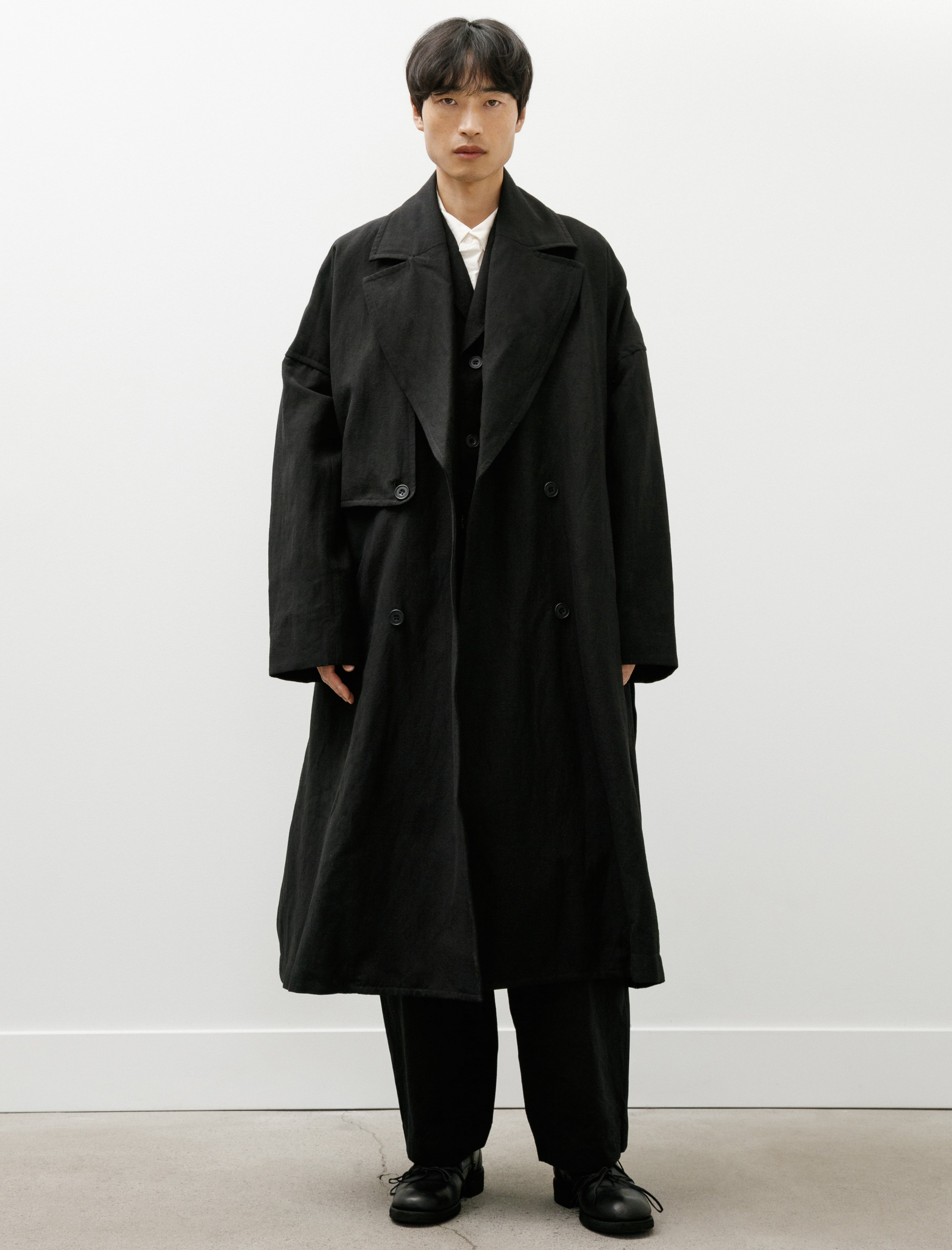 Casey Casey Moon Coat Linen Cotton Black