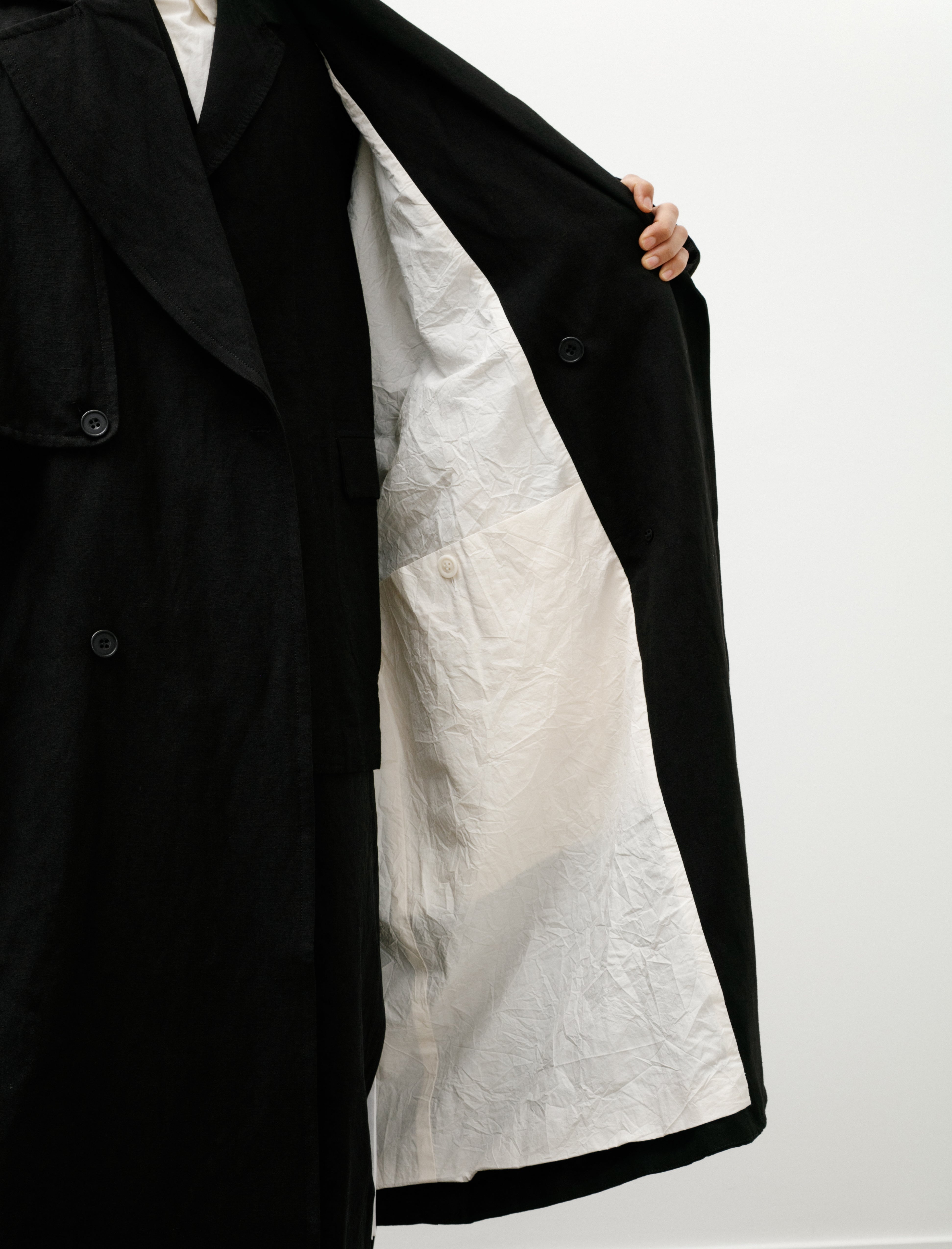 Casey Casey Moon Coat Linen Cotton Black