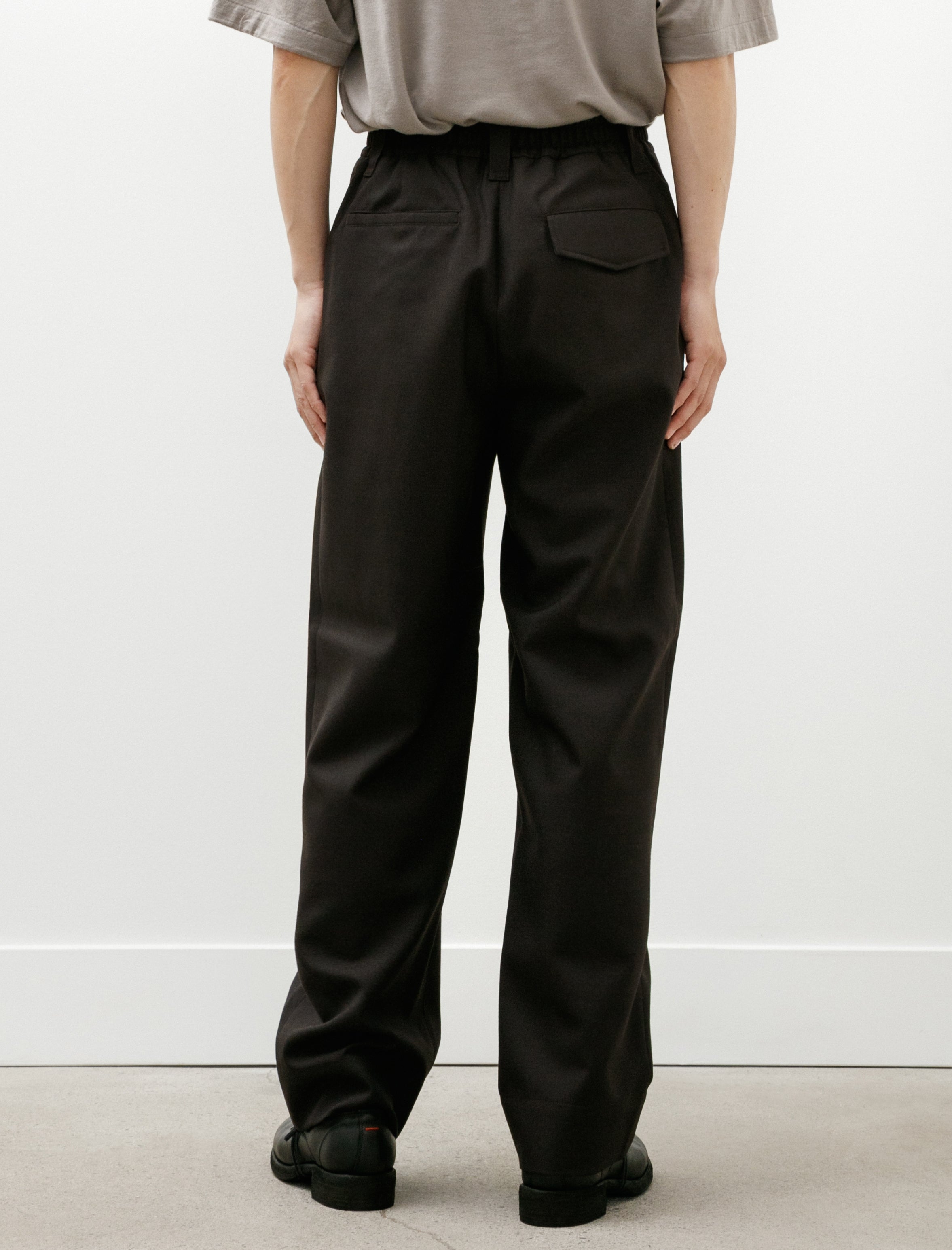 Margaret Howell Relaxed Trousers Yarn Dye Wool Plainweave Ebony