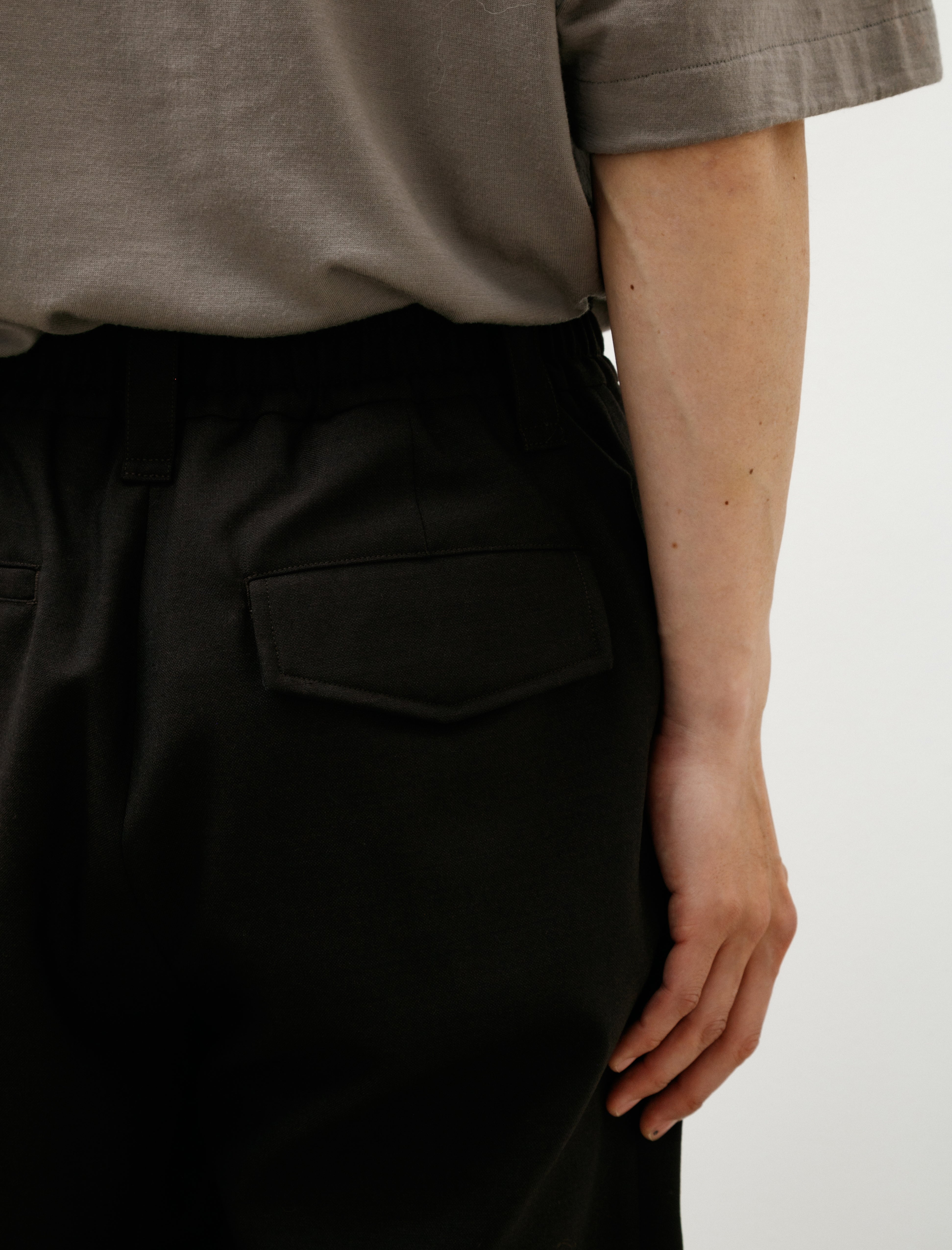 Margaret Howell Relaxed Trousers Yarn Dye Wool Plainweave Ebony