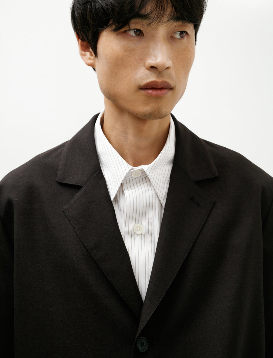 Patch Pocket Blazer Yarn Dye Wool Plainweave Ebony - Image 4