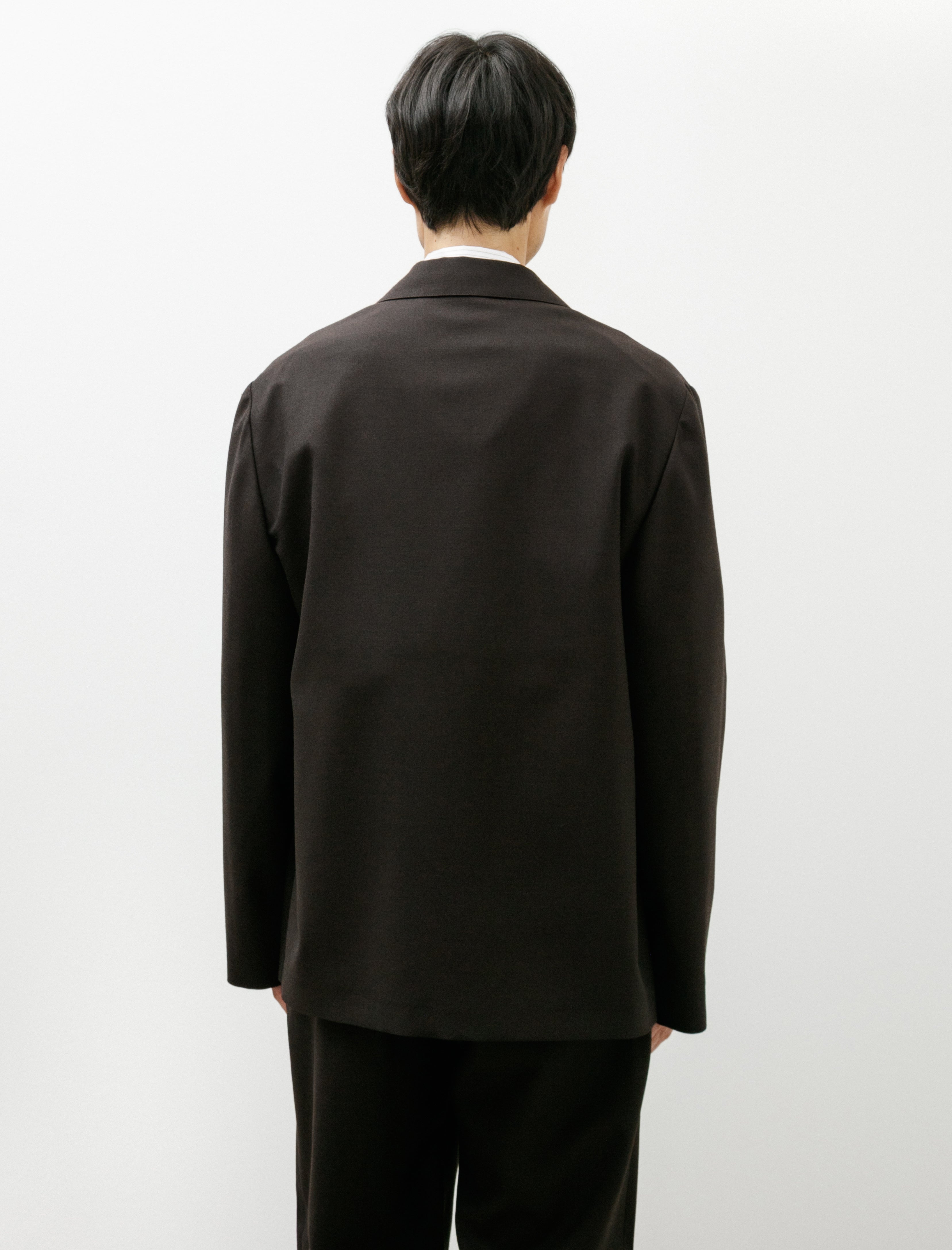 Margaret Howell Patch Pocket Blazer Yarn Dye Wool Plainweave Ebony