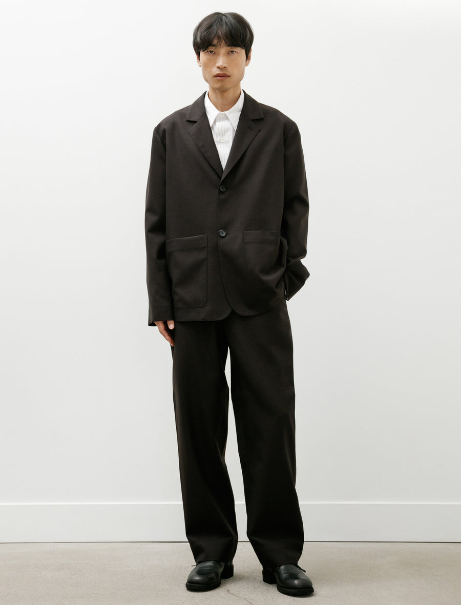 Relaxed Trousers Yarn Dye Wool Plainweave Ebony - Image 1