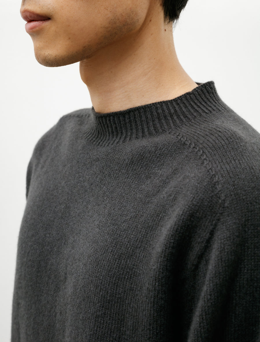 Seamless Crew Neck Merino Cashmere Asphalt - Image 4