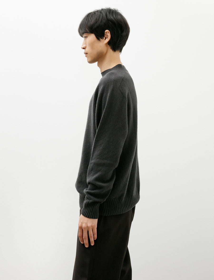 Seamless Crew Neck Merino Cashmere Asphalt - Image 3