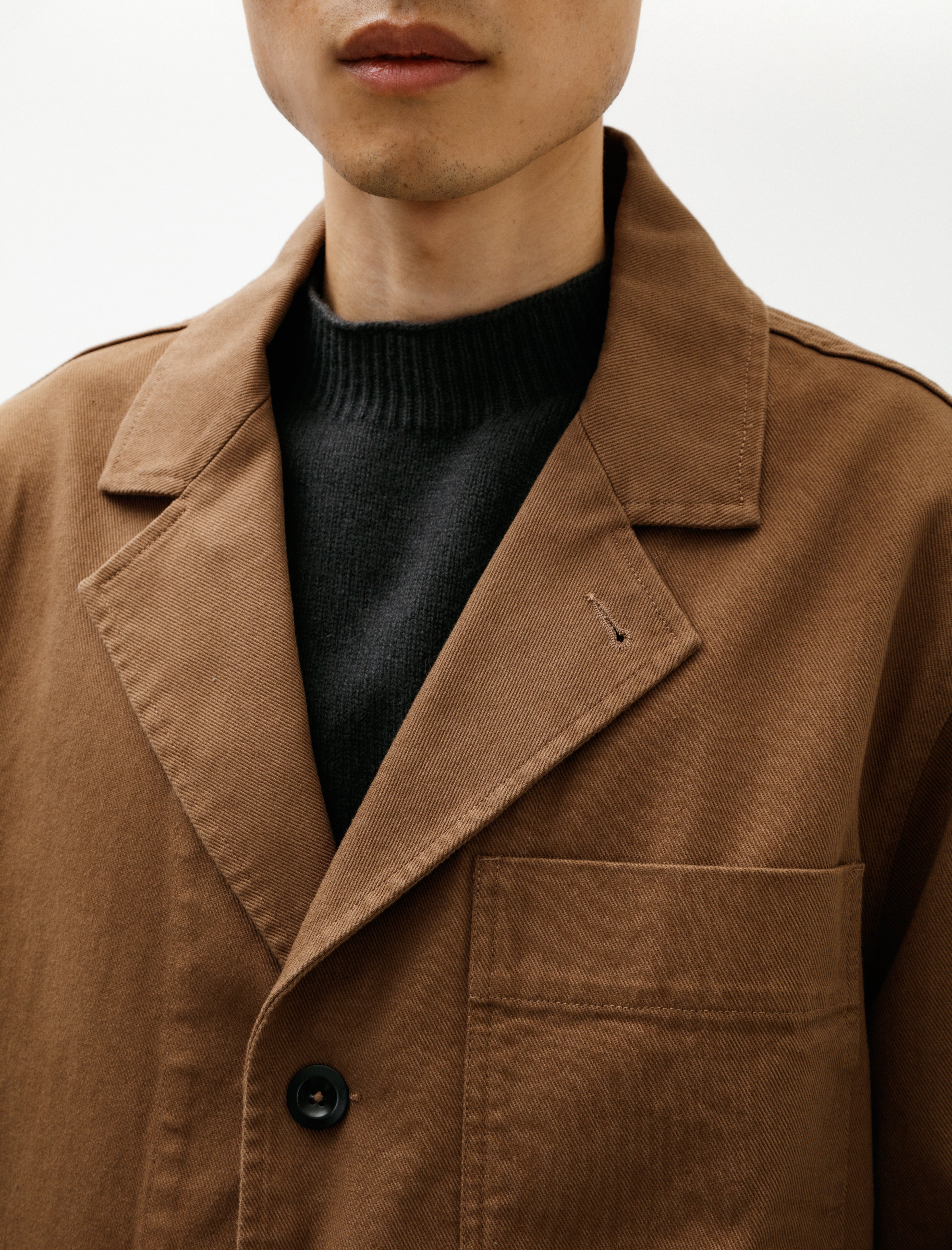 Margaret Howell MHL Minimal Blazer Raised Cotton Drill Tobacco