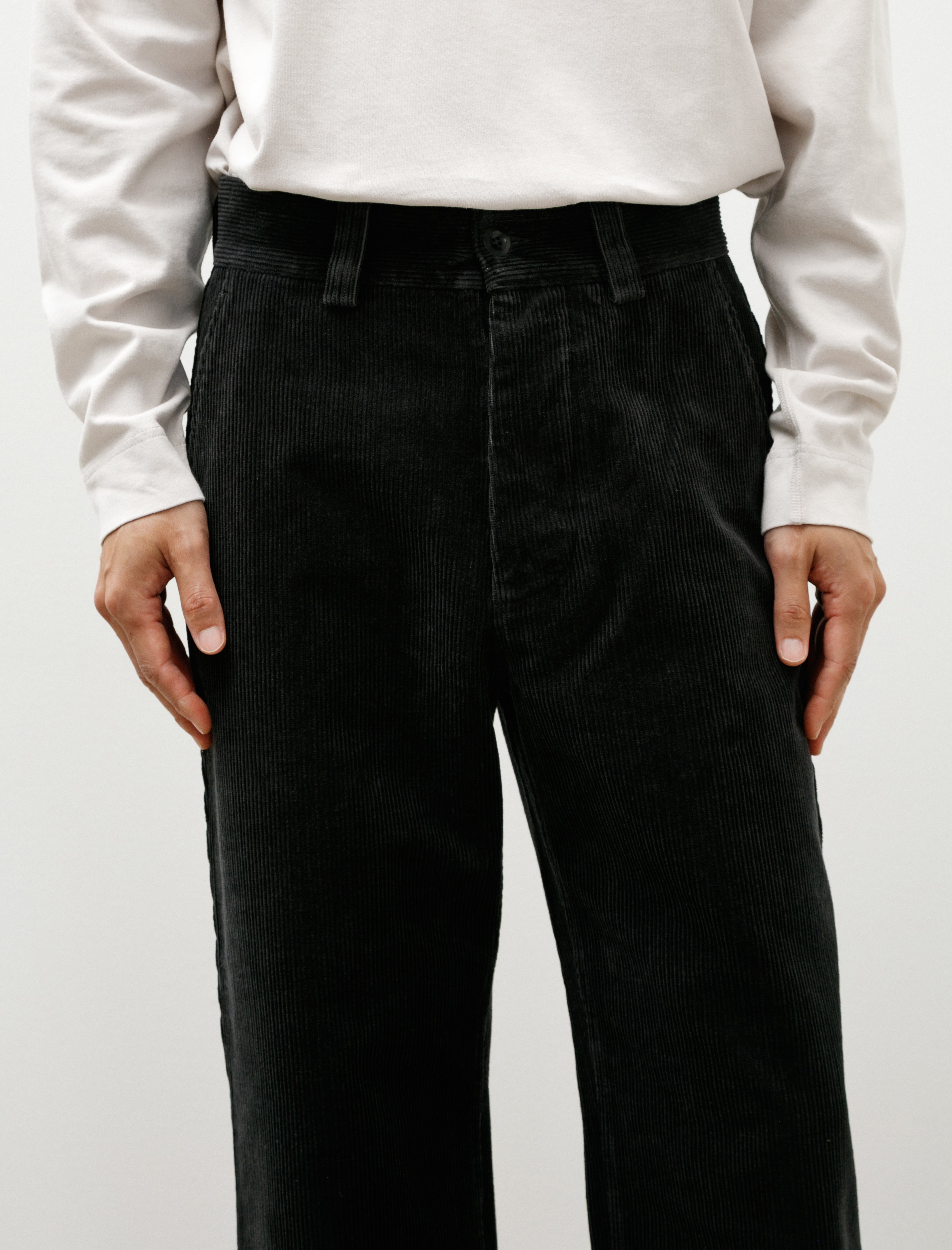 MHL Simple Trousers 8 Wale Cotton Corduroy Slate