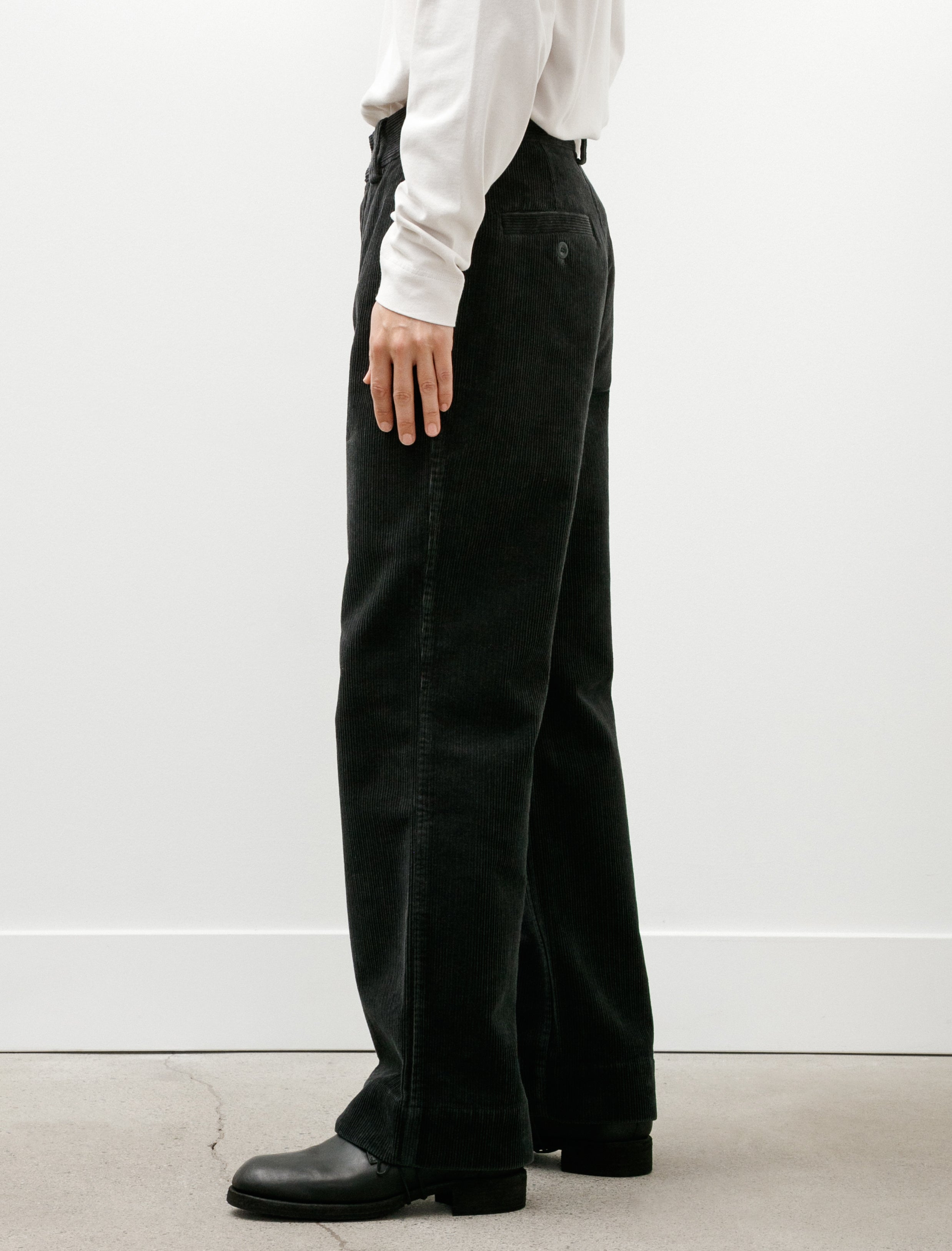 MHL Simple Trousers 8 Wale Cotton Corduroy Slate
