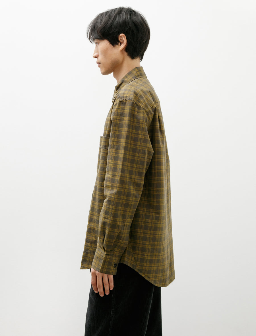 MHL Basic Shirt Tonal Cotton Check Khaki Cumin - Image 3
