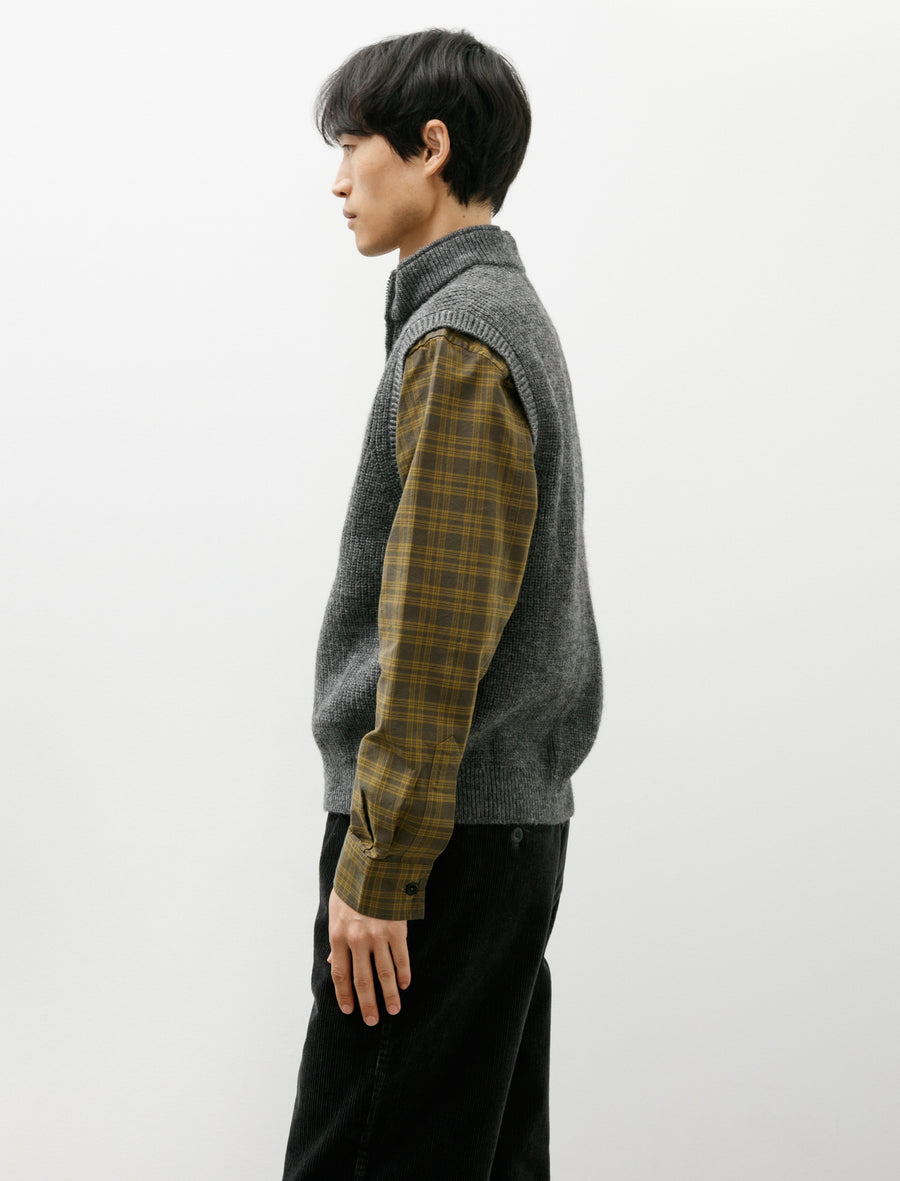 MHL Zip Gilet Dry Merino Grey Melange - Image 3