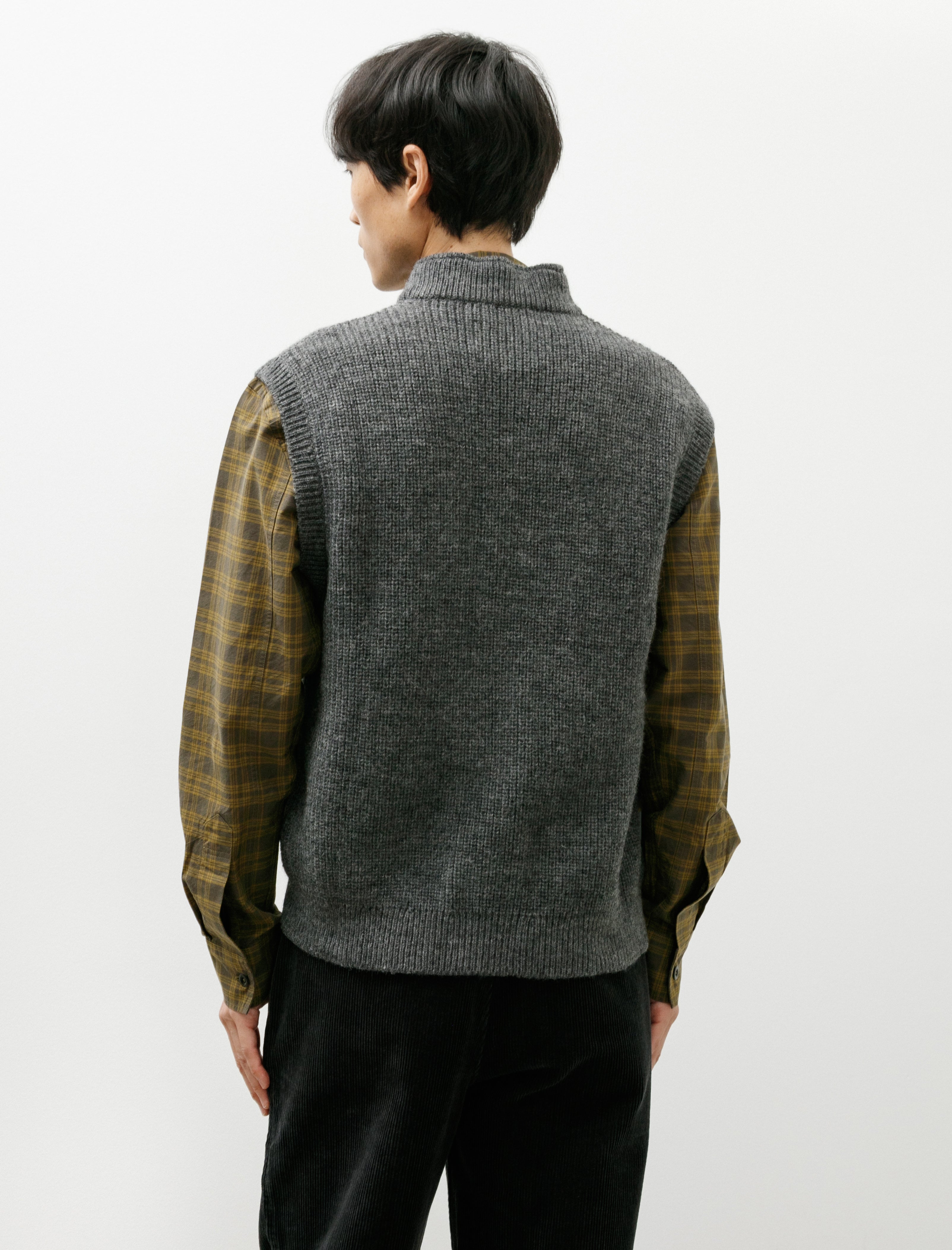 MHL Zip Gilet Dry Merino Grey Melange