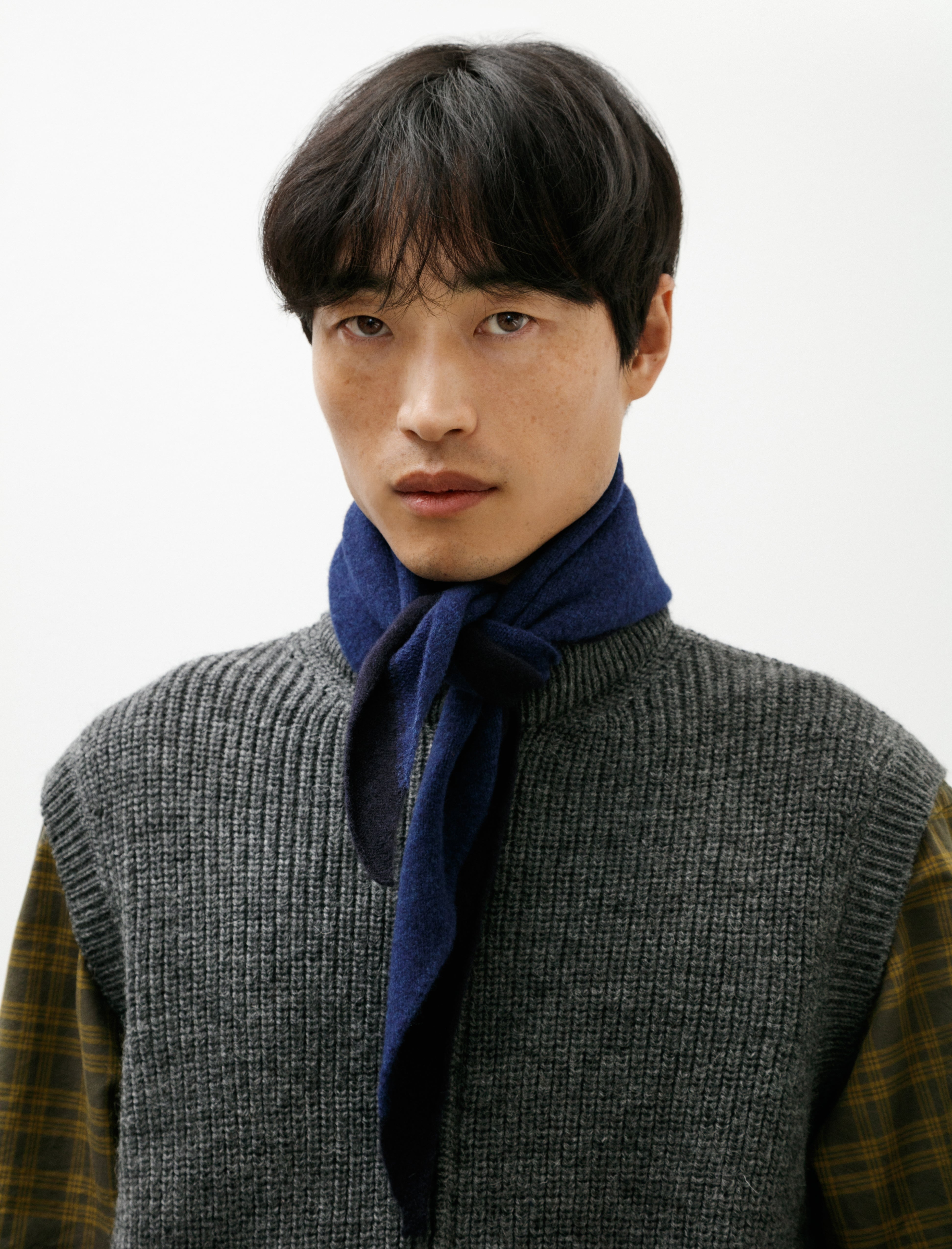 MHL MHL Tipped Scout Scarf Lambswool Cobalt Indigo