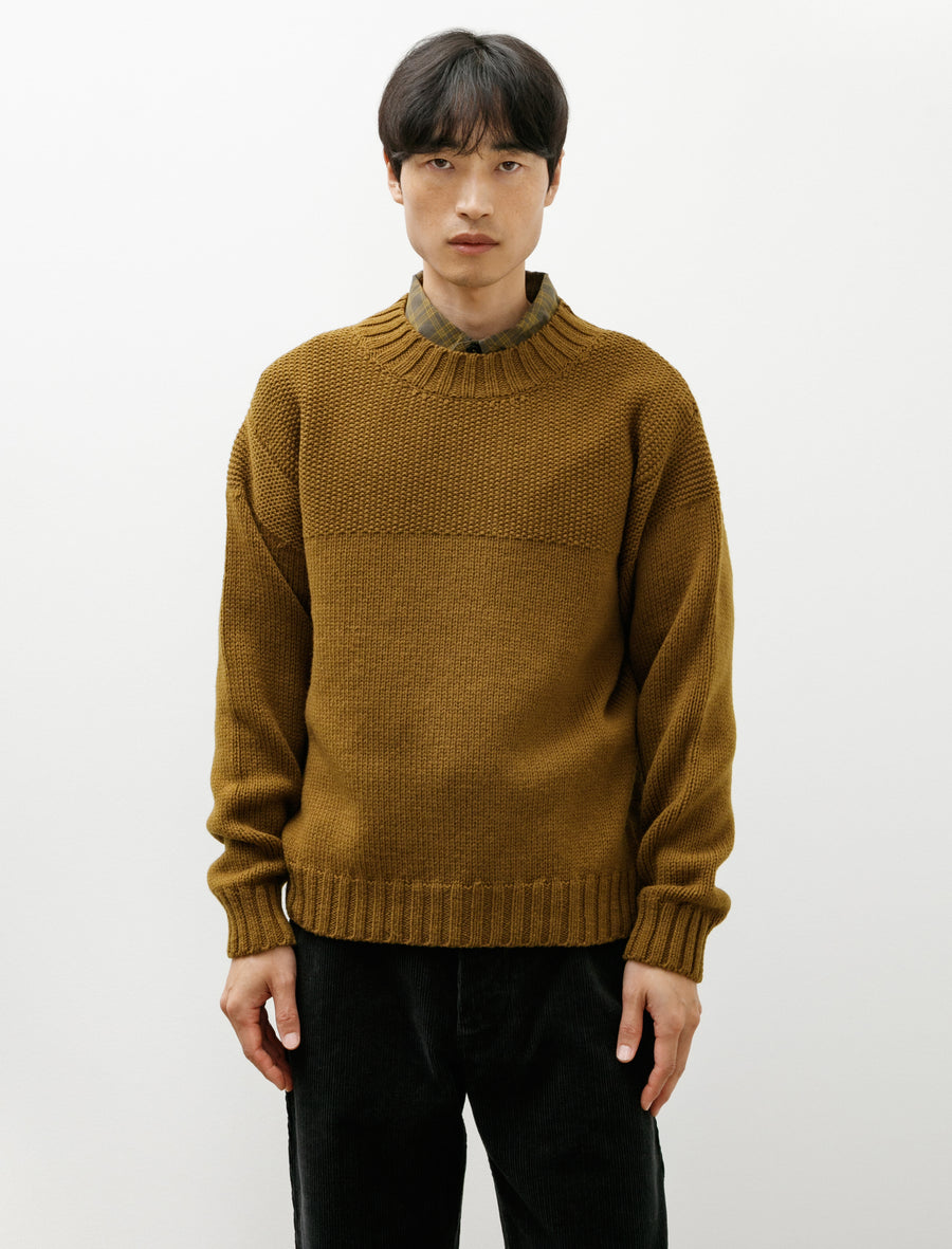 Fishermans Jumper Soft Wool Ochre - Image 1