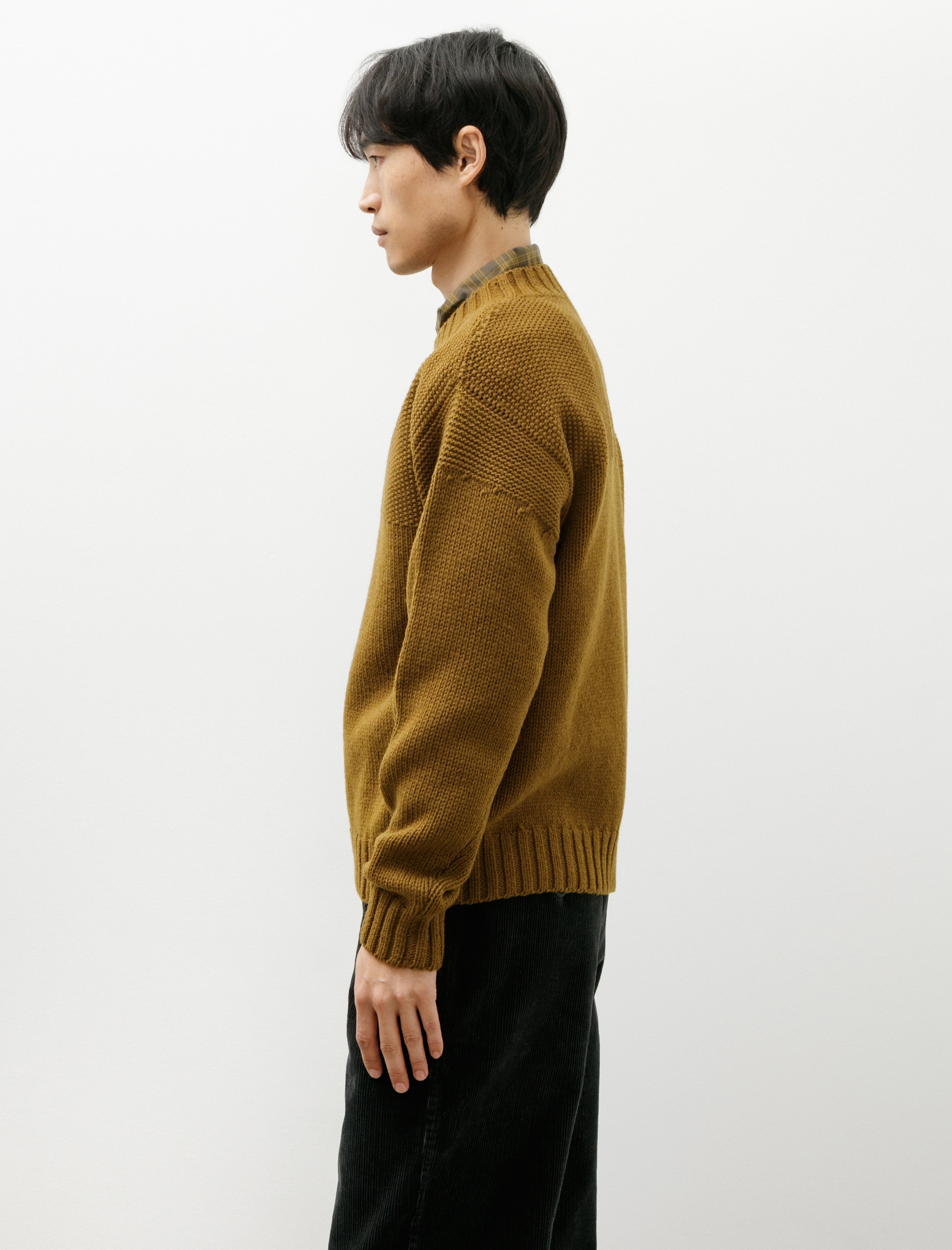 Margaret Howell Fishermans Jumper Soft Wool Ochre
