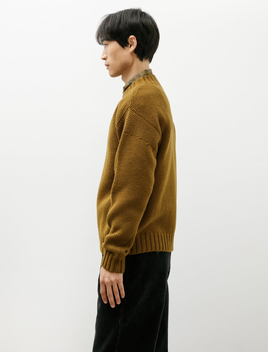 Fishermans Jumper Soft Wool Ochre - Image 3